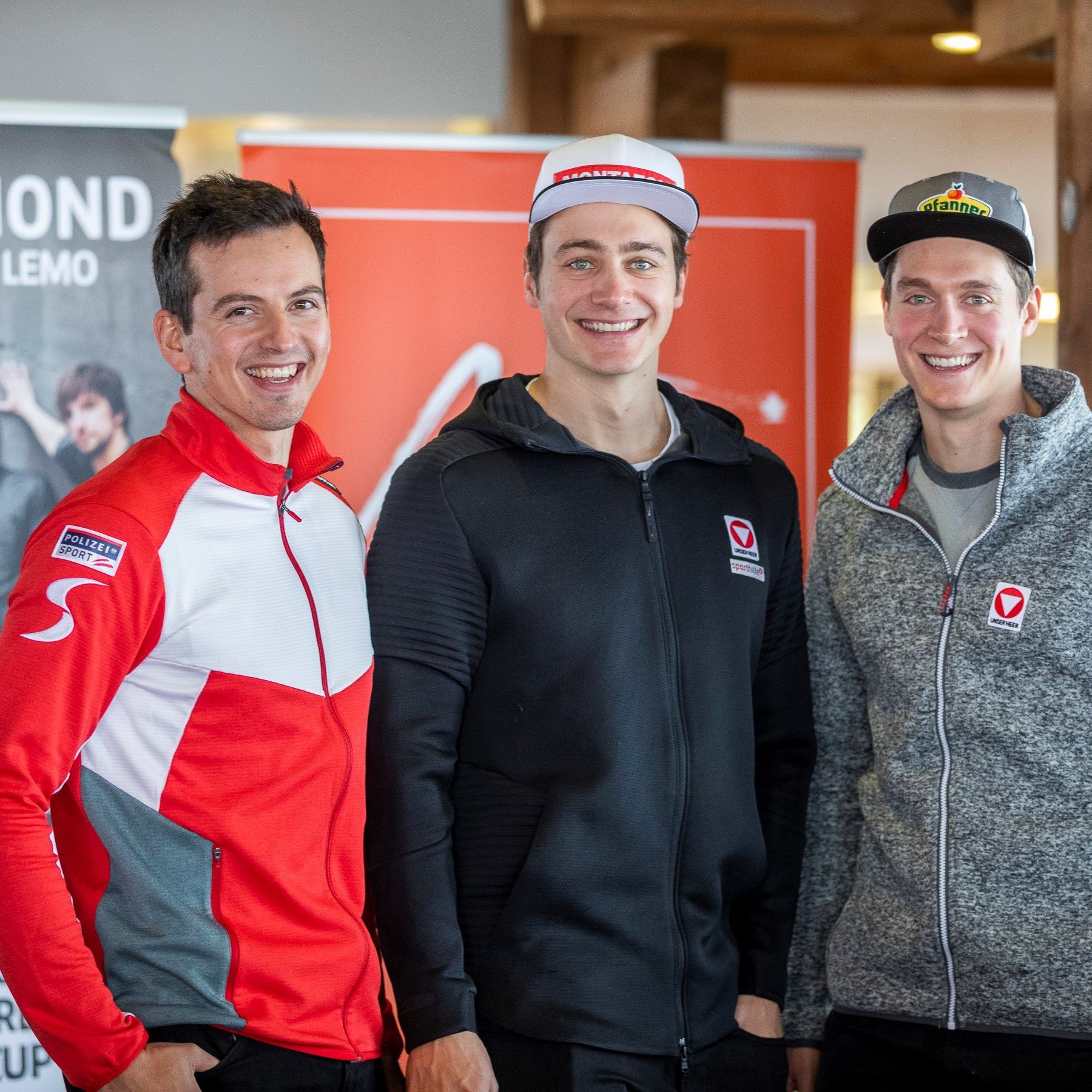 Die Montafoner Lokalmatadore Frederic Berthold (SX), Alessandro Hämmerle (SBX), Luca Hämmerle (SBX)
