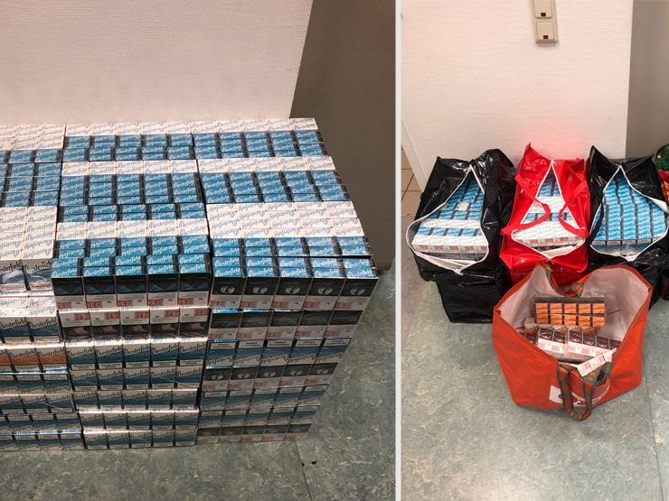 Diese geschmuggelten Zigaretten hatte der Mann im Pkw