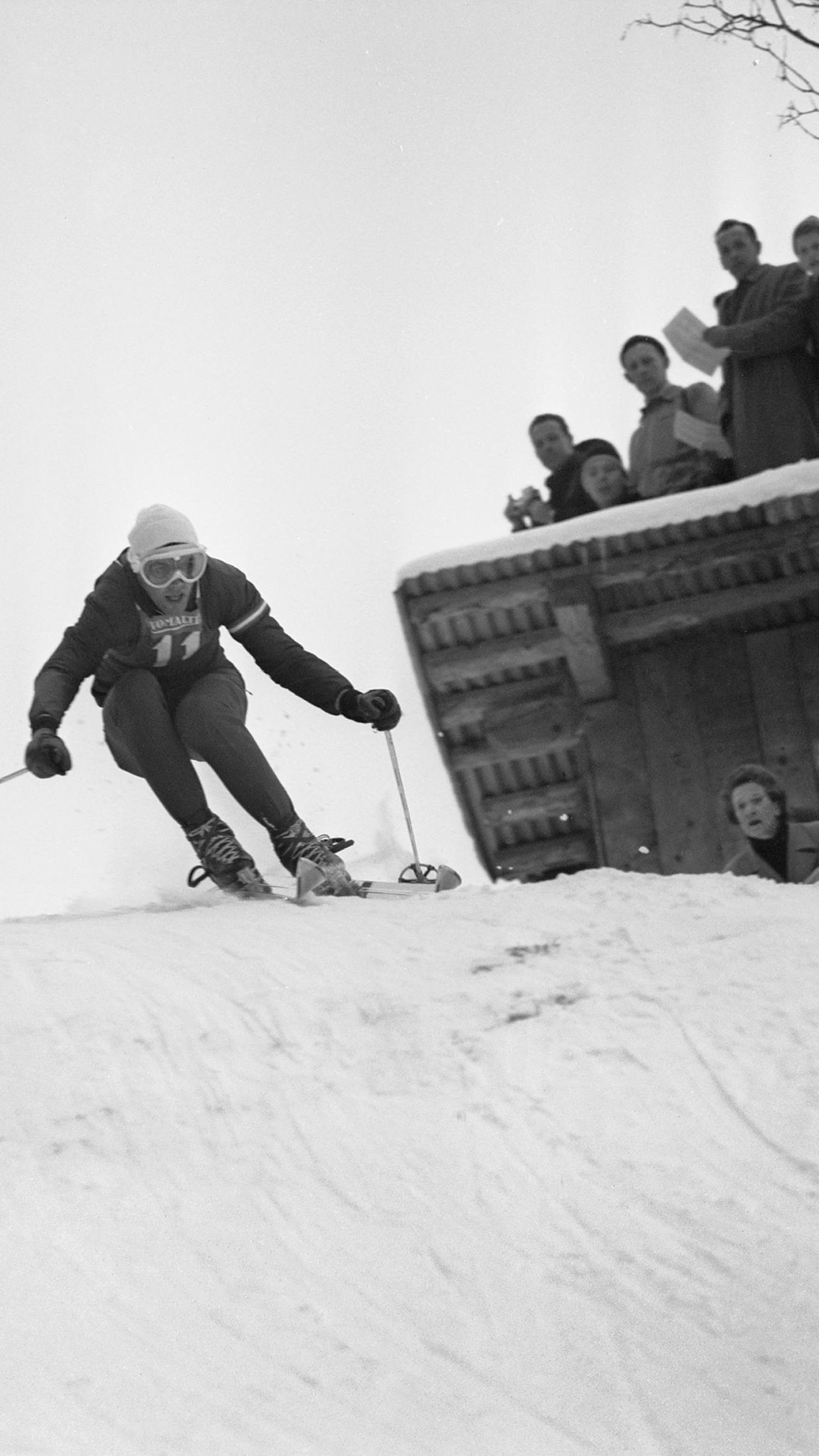 Toni Sailer auf dem Lauberhorn 1958. Er gewann dort vier Mal (1955-58)