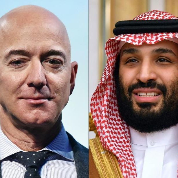 Jeff Bezos mit Kronprinz Mohammed bin Salman