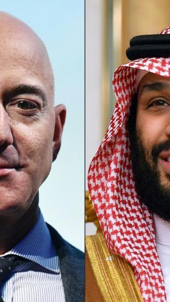 Jeff Bezos mit Kronprinz Mohammed bin Salman