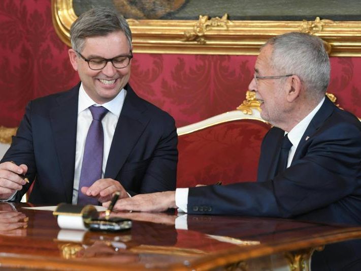 Magnus Brunner bei der heutigen Angelobung in der Wiener Hofburg