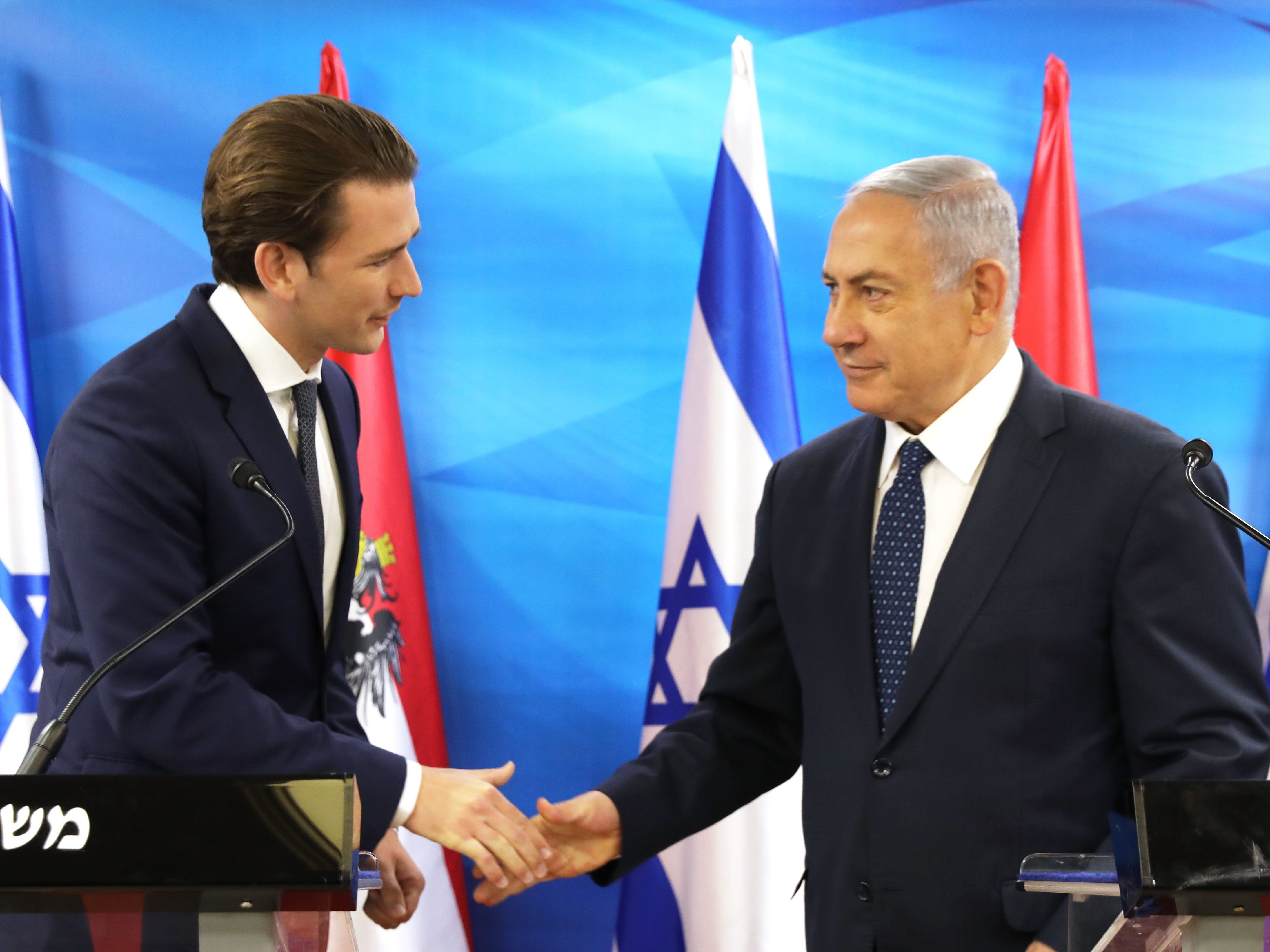 Kurz und Netanyahu bezeichnen sich gegenseitig als Freunde.