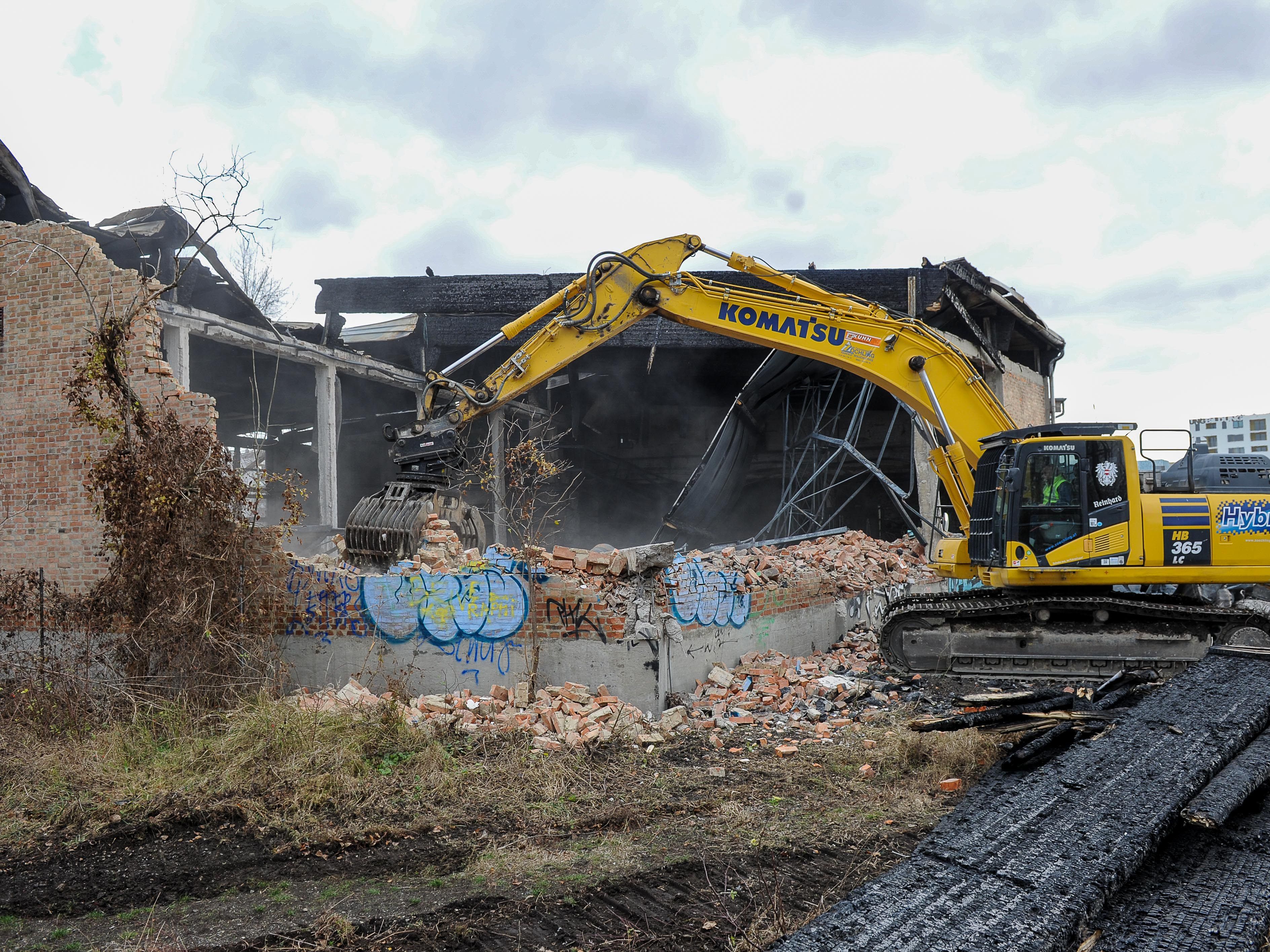 Die Nordbahnhalle in Wien wurde so stark zerstört, dass sie abgerissen werden musste.