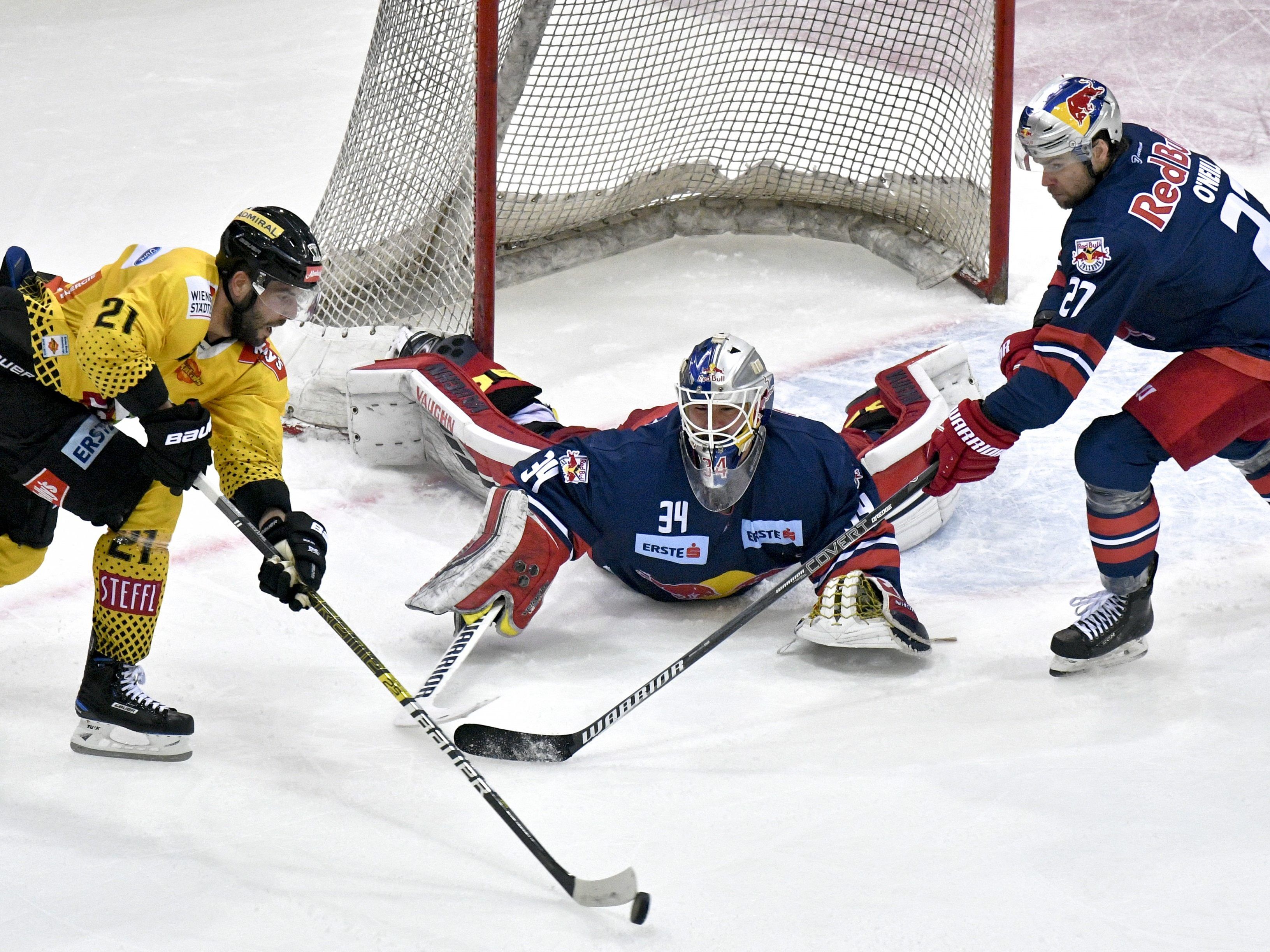 Nach sieben Heimsiegen mussten sich die Vienna Capitals geschlagen geben. Nach sieben Heimsiegen mussten sich die Vienna Capitals geschlagen geben.