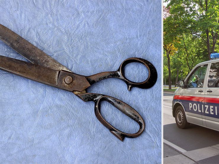 Mit einer Schere ging ein aggressiver Mann auf Polizisten los Mit einer Schere ging ein aggressiver Mann auf Polizisten los