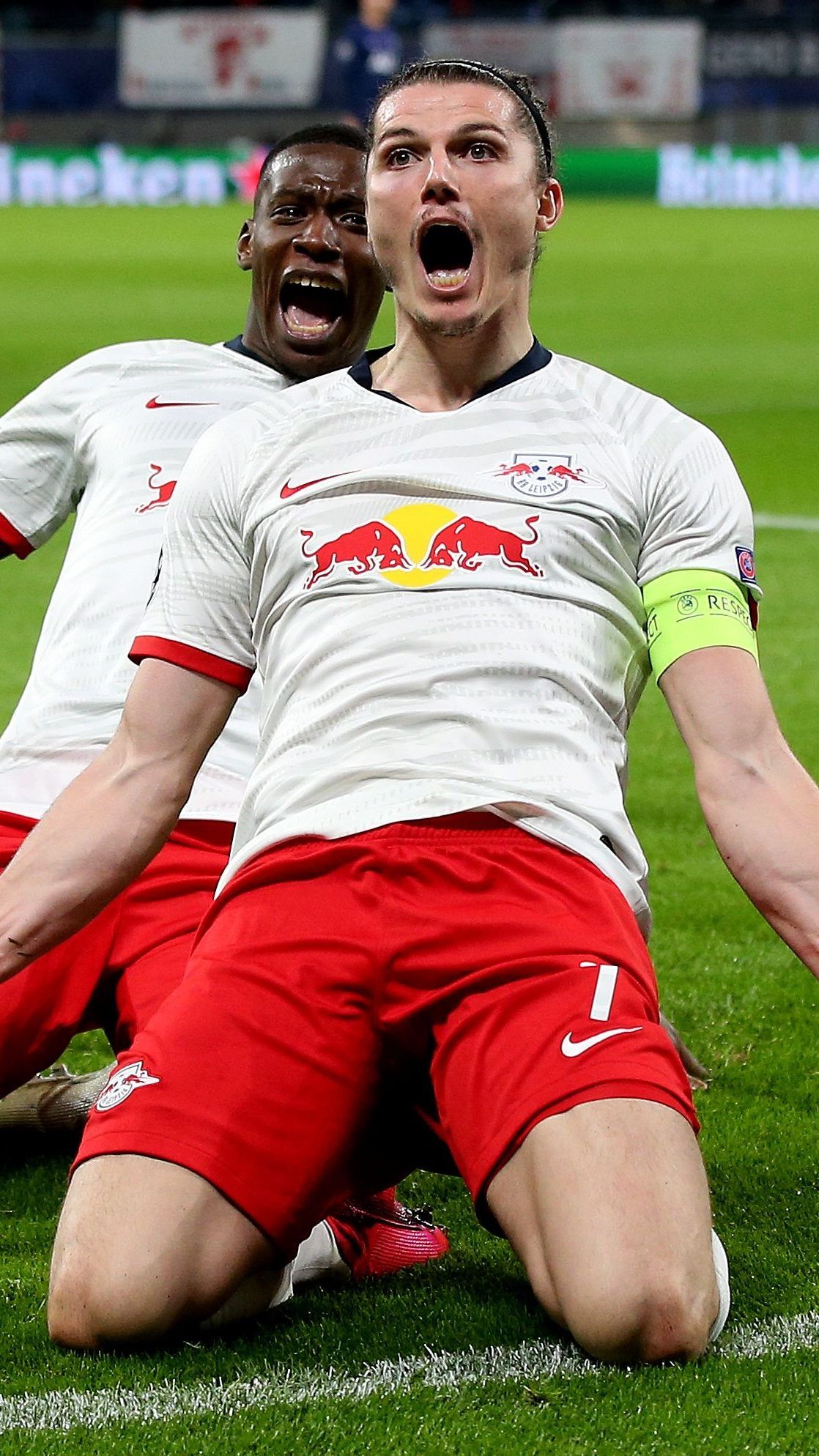 Leipzigs Kapitän Sabitzer durfte heute gleich mehrfach jubeln.