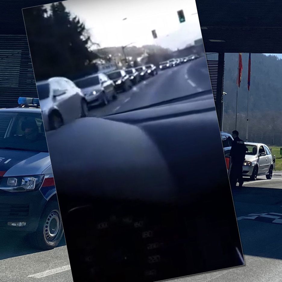 Am Montag Nachmittag war es am Grenzübergang nach Ruggel (LIE) noch ruhig, am Mittwoch Morgen gab es starke Staubildung aufgrund der Kontrollen.