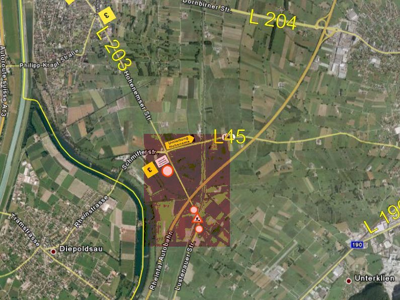 Umleitungen während der Straßensperre