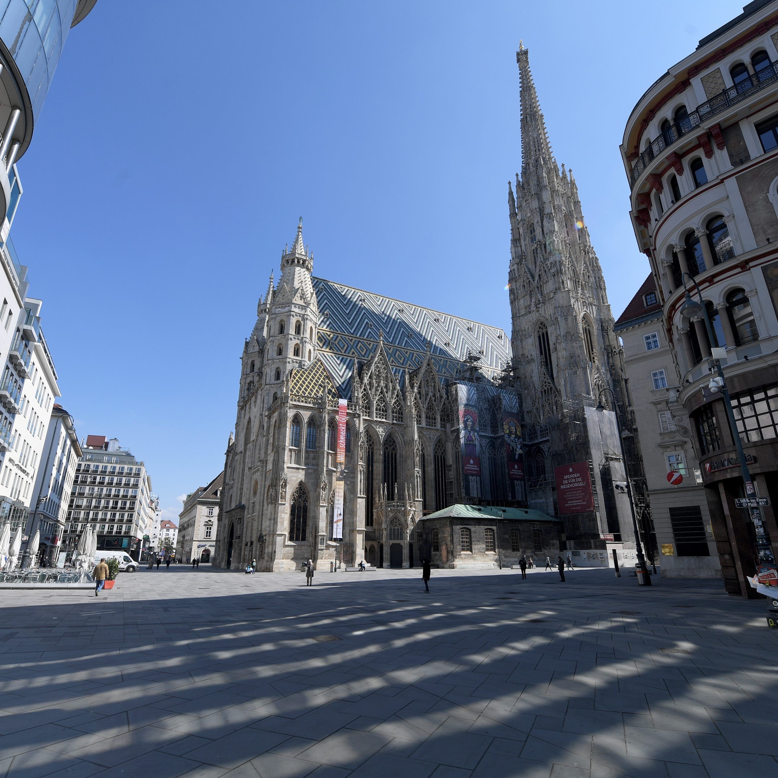 Der Wiener Stephansplatz ist weiterhin nahezu Tourismus-befreit.