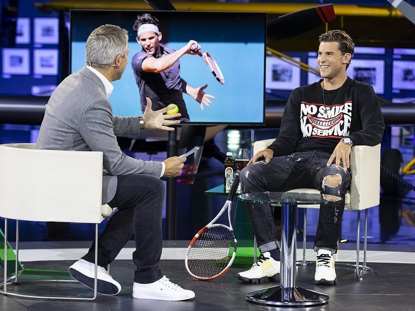 Dominic Thiem zu Gast bei Sport und Talk aus dem Hangar-7. Dominic Thiem zu Gast bei Sport und Talk aus dem Hangar-7.