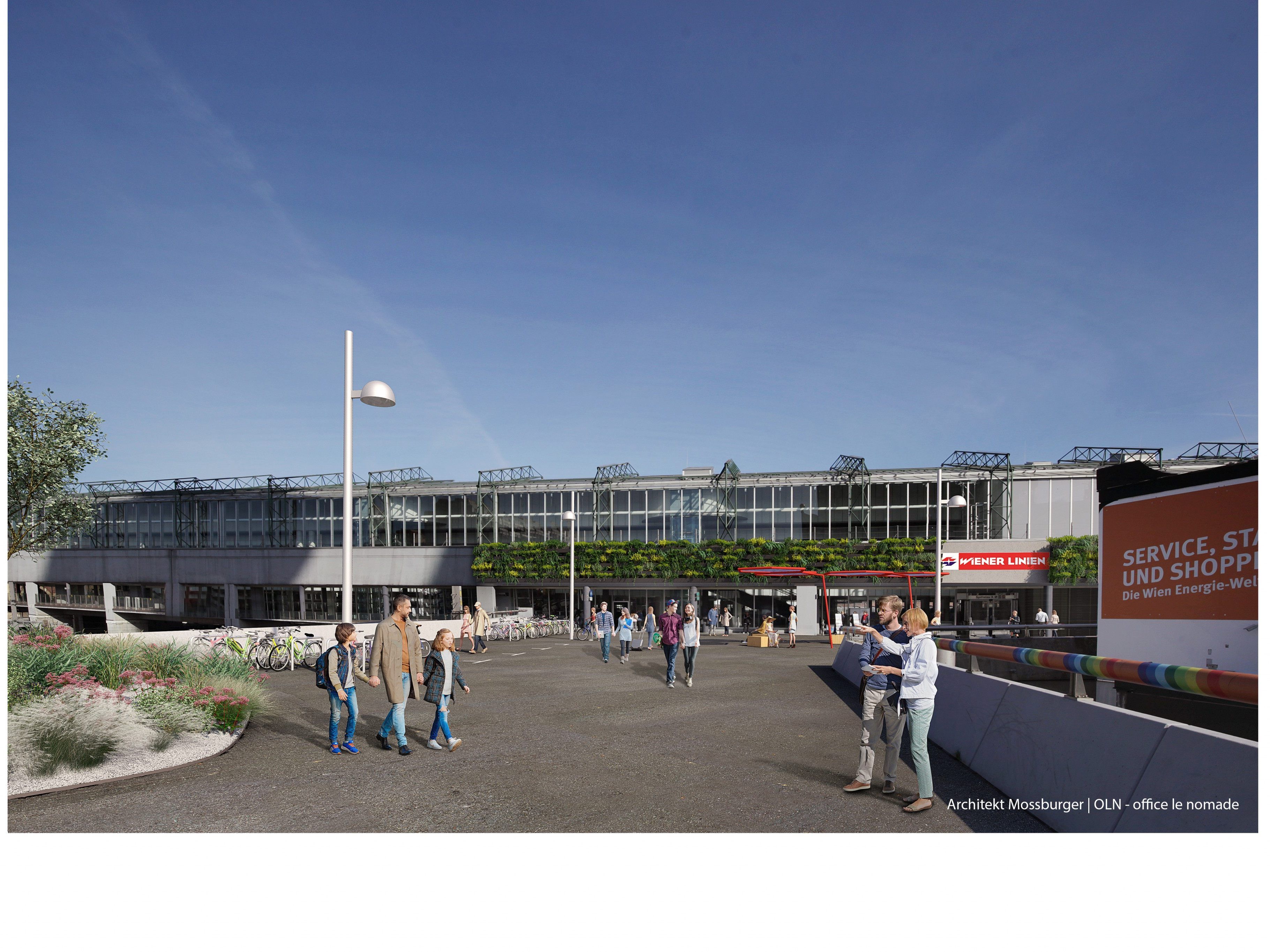 Die Fassade der U-Bahnstation Spittelau wird grün.