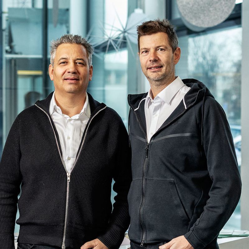 Christian Lutz (l) und Jodok Batlogg sind die Gründer von Crate.io. Christian Gnädig, Head of Sales & Marketing bei der M&M Software GmbH.