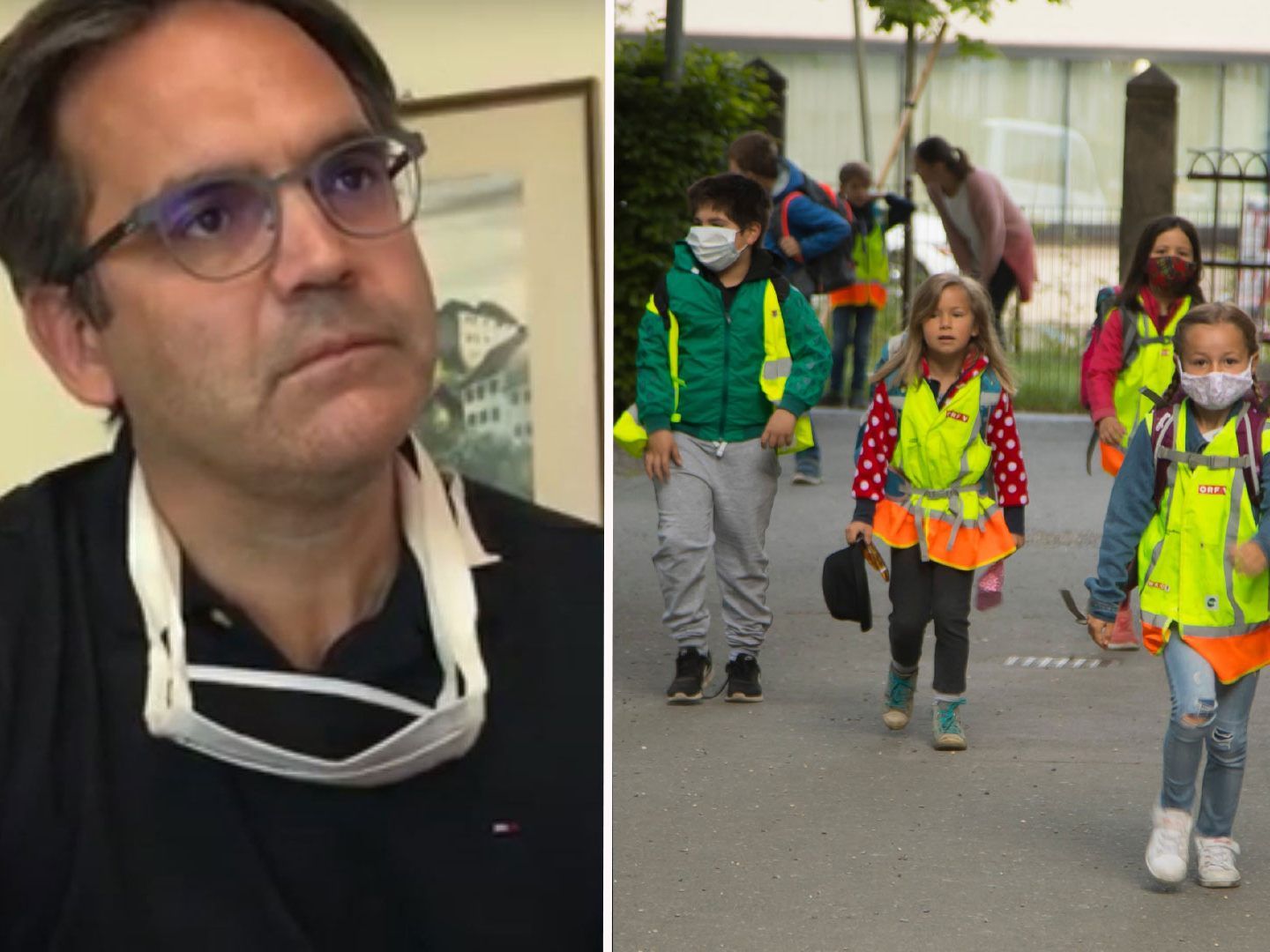 VS Tisis-Direktor Stieger und Schüler der VS Hohenems Markt.