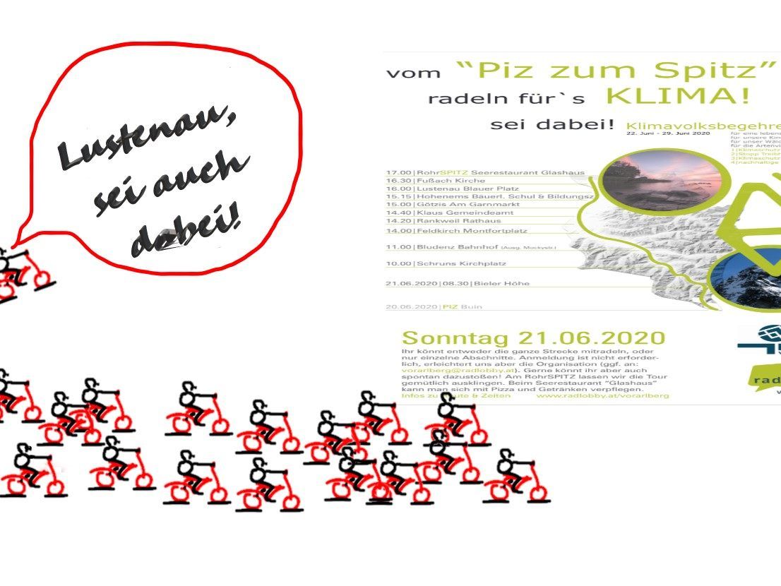 Radlobby Vorarlberg im Einsatz fürs Klimavolksbegehren. Radlobby Vorarlberg im Einsatz fürs Klimavolksbegehren.