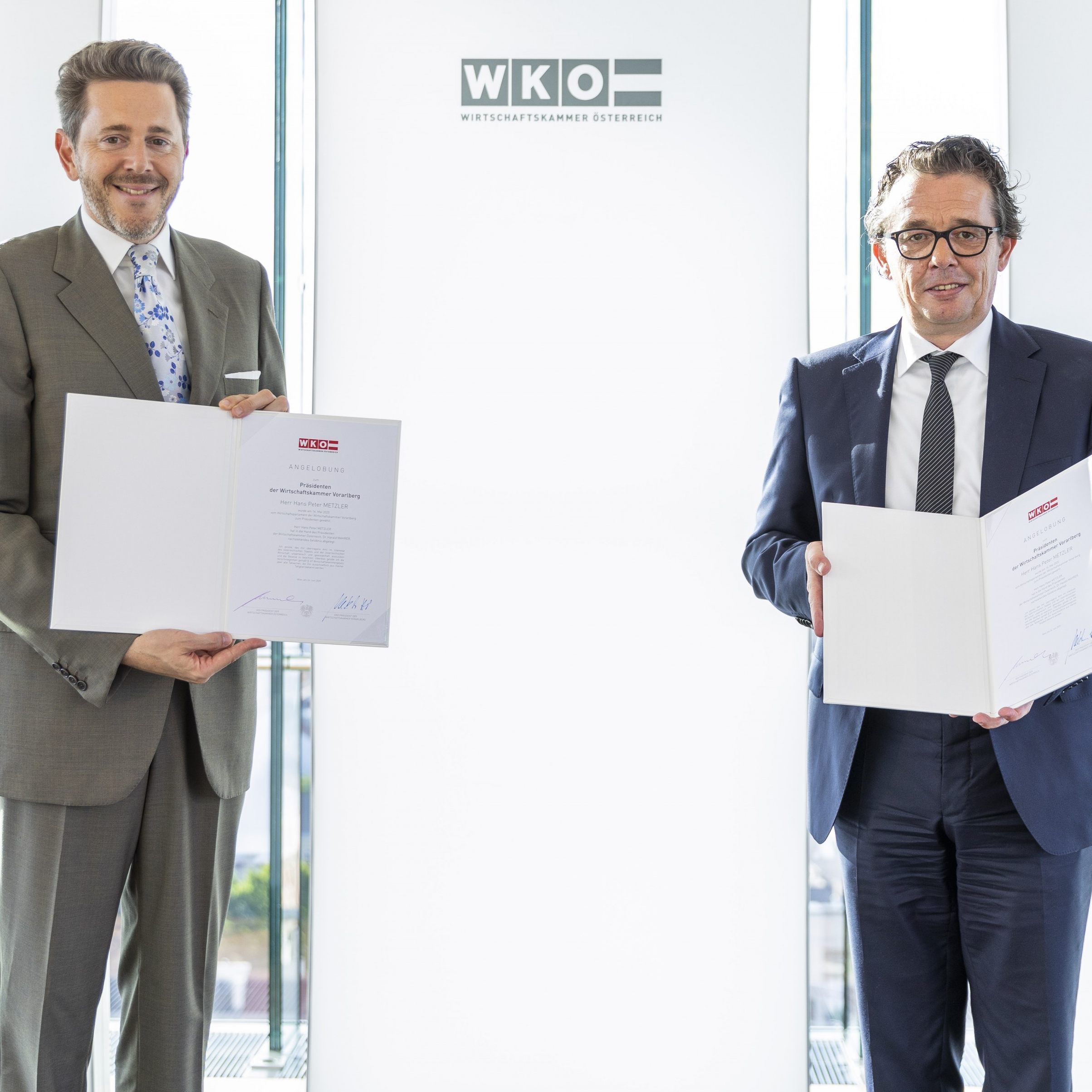 WKÖ-Präsident Harald Mahrer und WKV-Präsident Hans Peter Metzler.