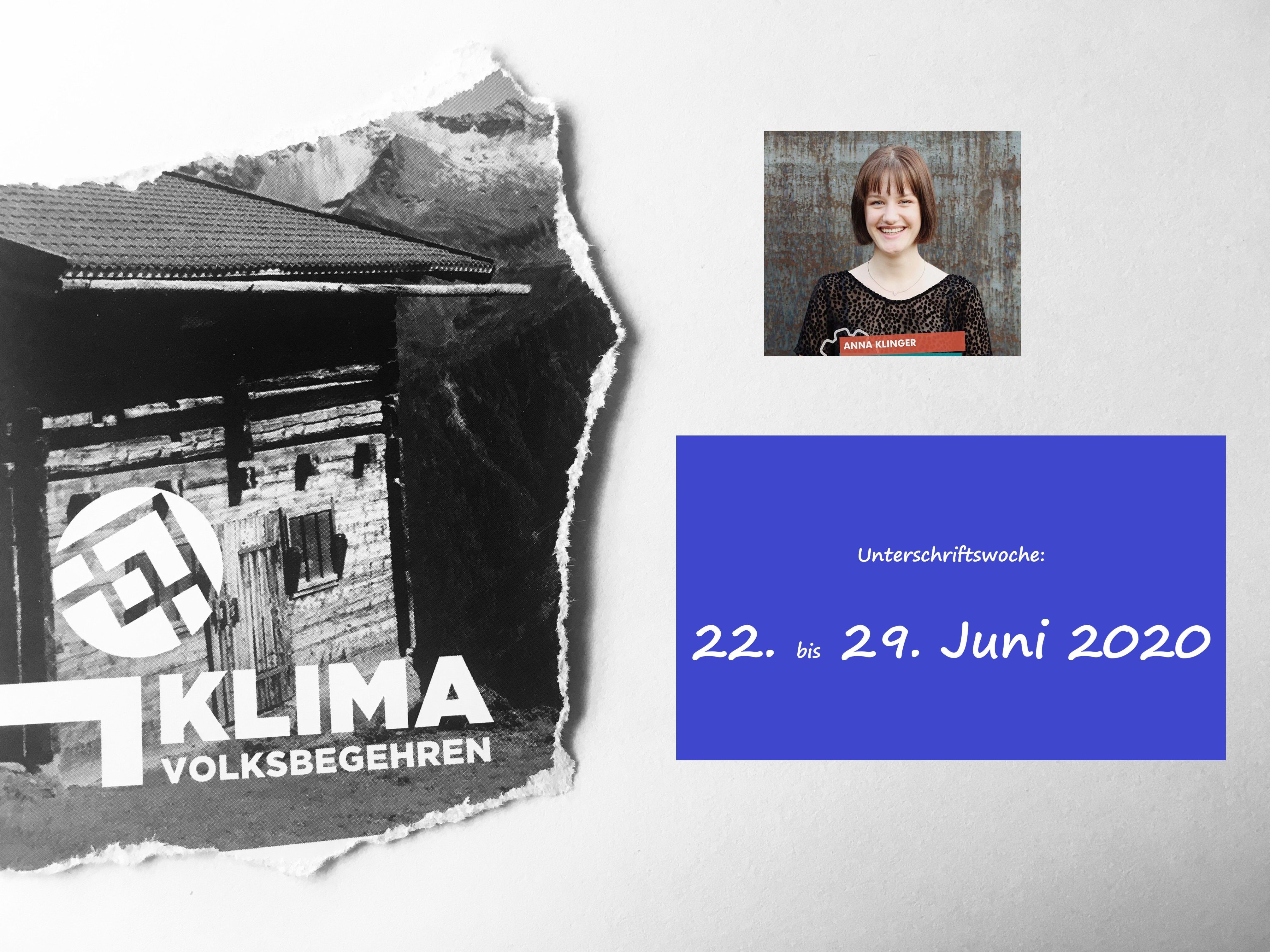 Anna Klinger unterstützt das Klimavolksbegehren. Anna Klinger unterstützt das Klimavolksbegehren.