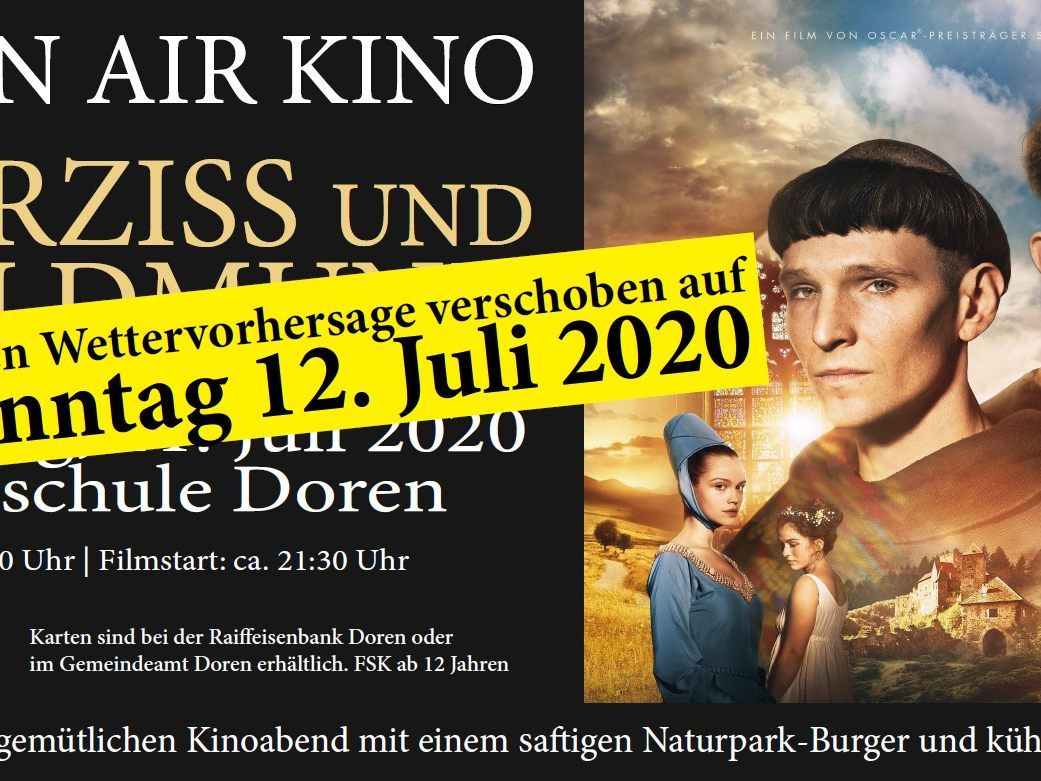 Open-Air-Kino in Doren am Sonntag, 12. Juli 2020 Open-Air-Kino in Doren am Sonntag, 12. Juli 2020