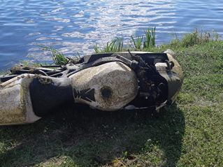 Dieses Motorrad wurde aus der "Neuen Donau" in Wien geborgen.