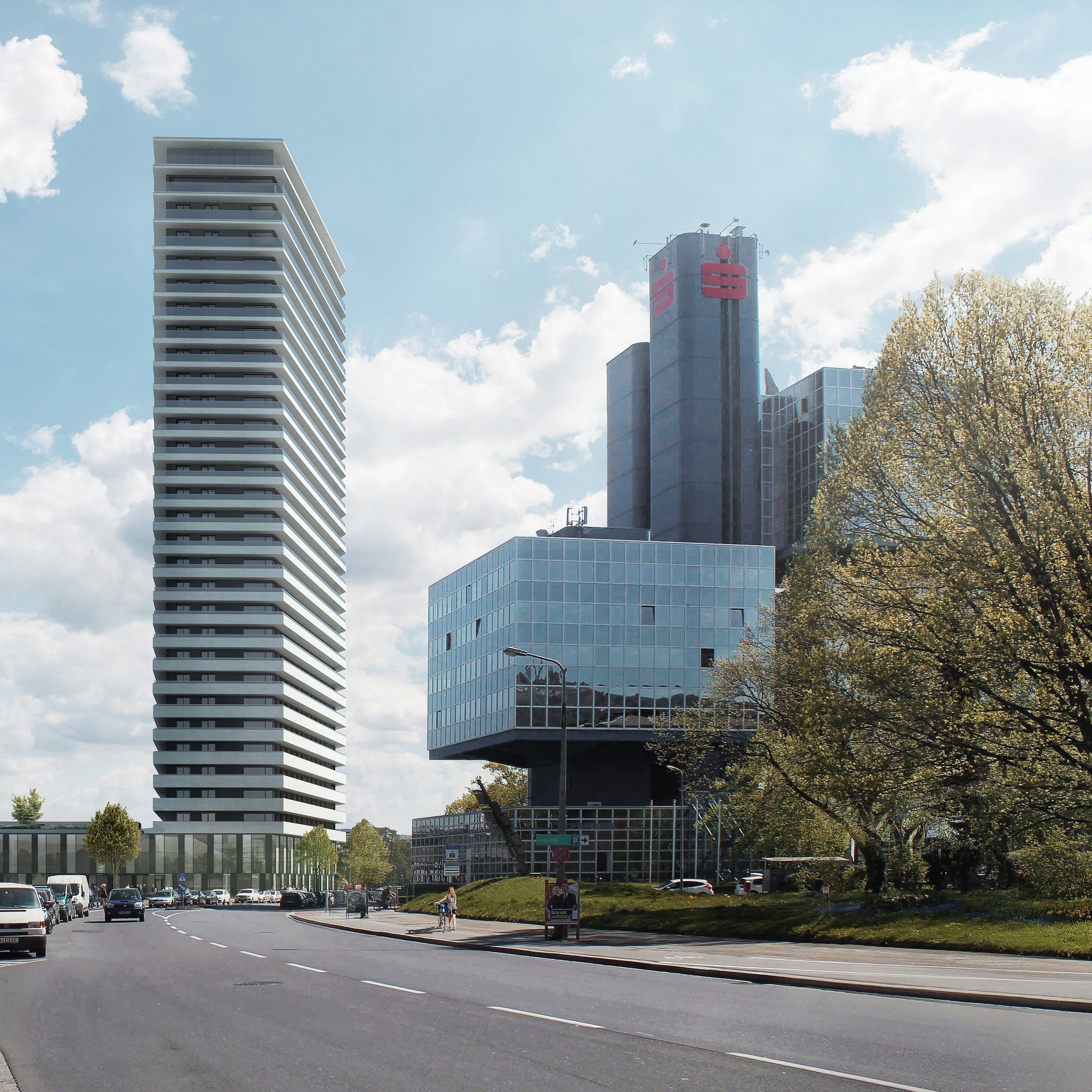 Der Bruckner Tower ist mit 95 Höhenmetern das höchste Wohngebäude in Linz.
