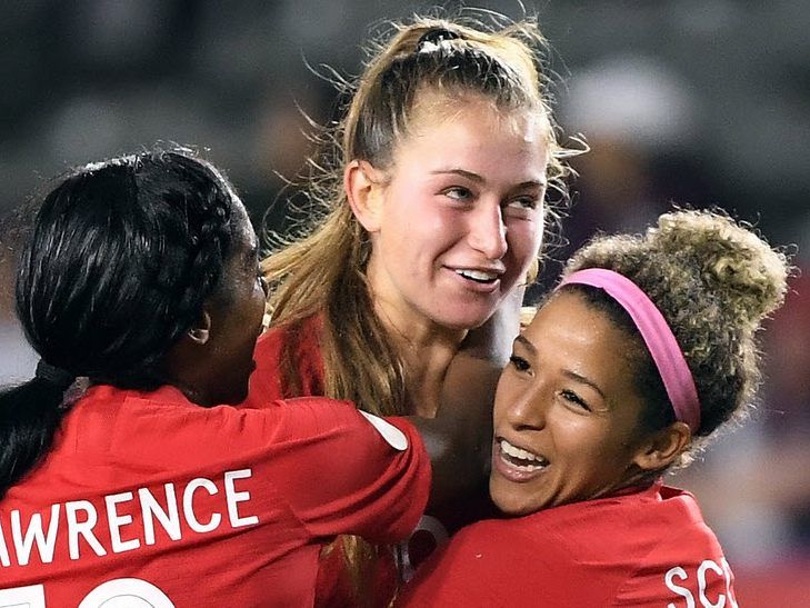 Jordyn Huitema im Trikot der kanadischen Nationalelf Jordyn Huitema im Trikot der kanadischen Nationalelf