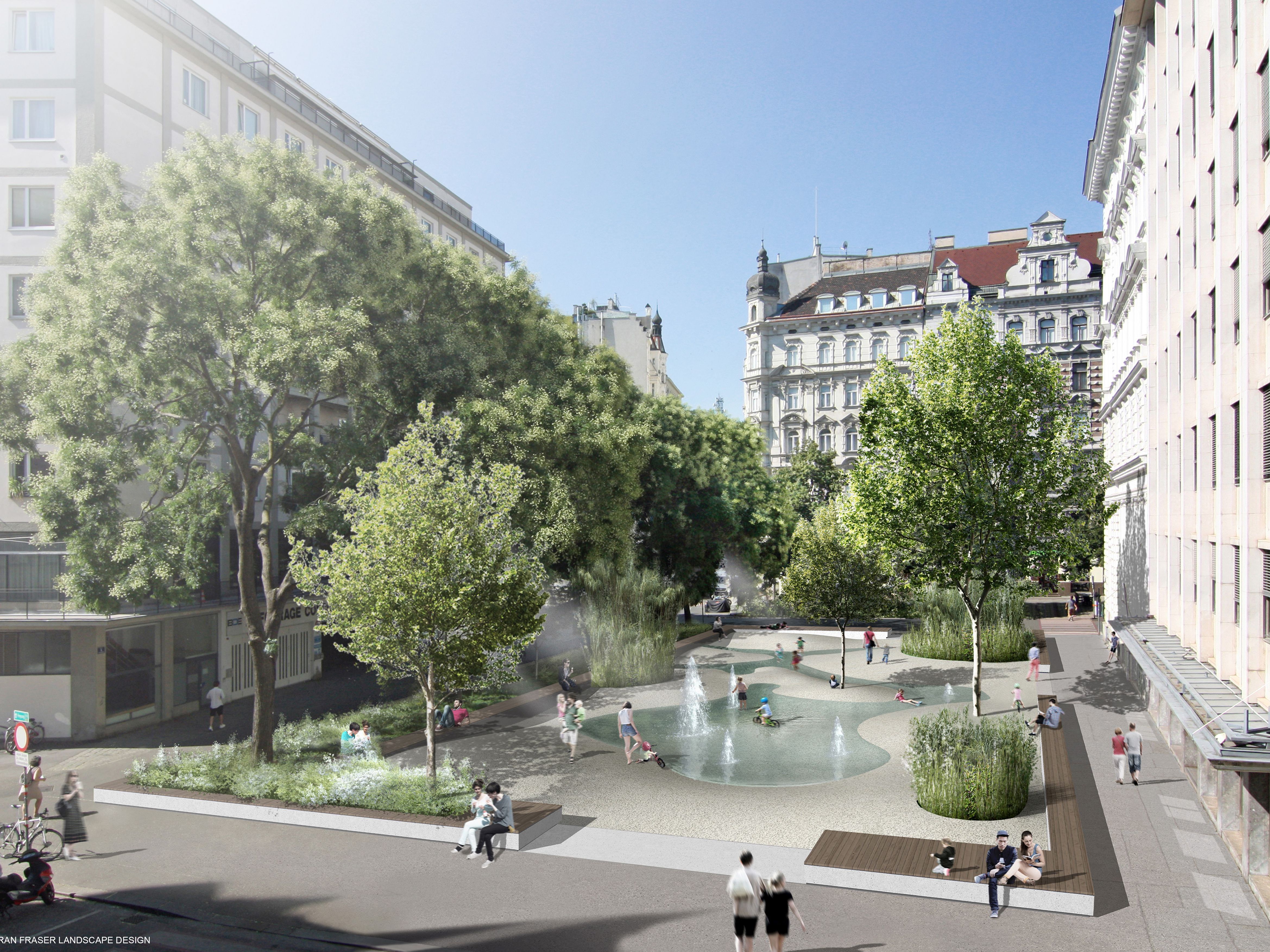 Statt dem Parkplatz soll ein Wasserspielplatz entstehen. Statt dem Parkplatz soll ein Wasserspielplatz entstehen.