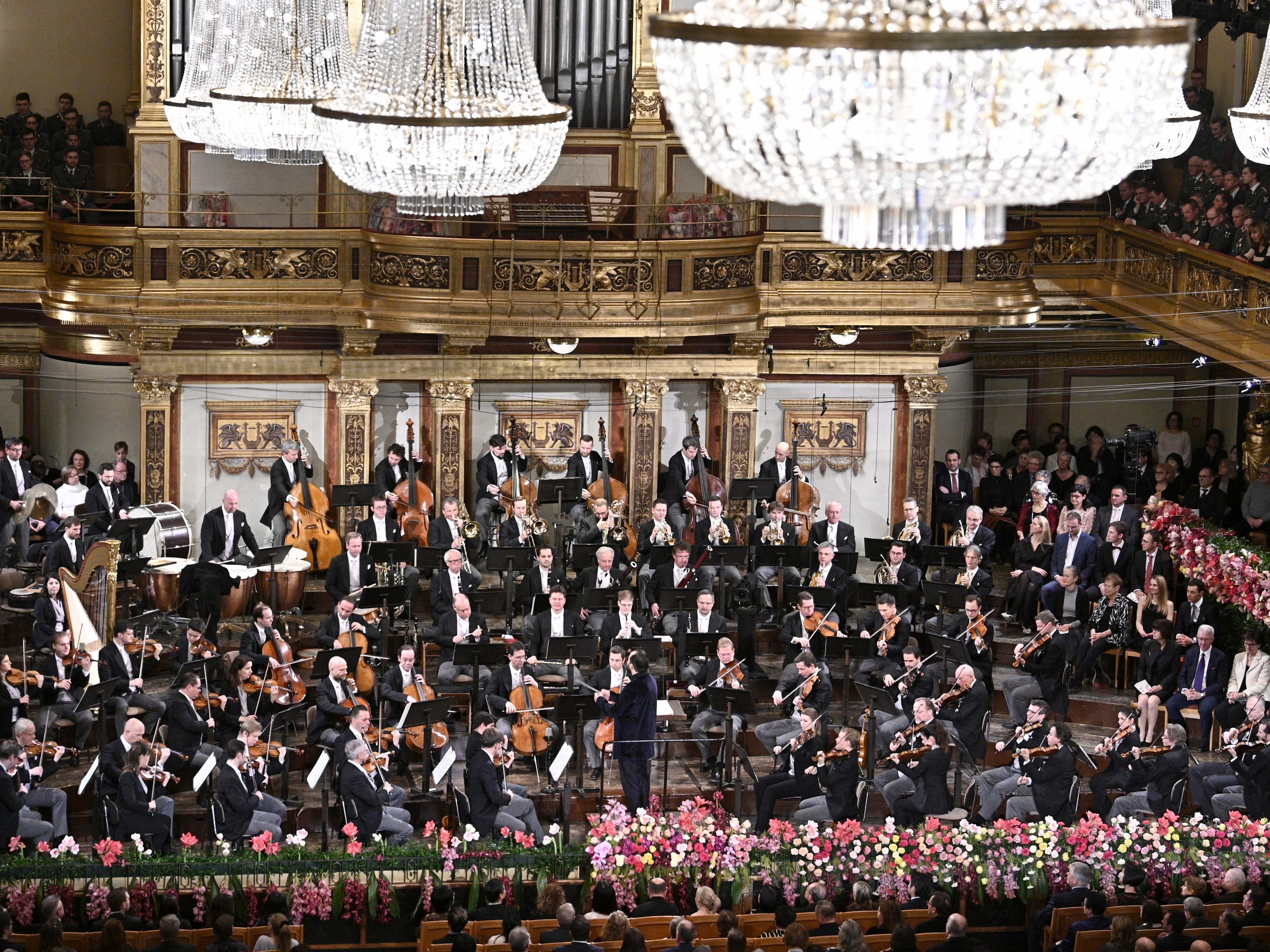 Die Wiener Philharmoniker beim Neujahrskonzert 2020.