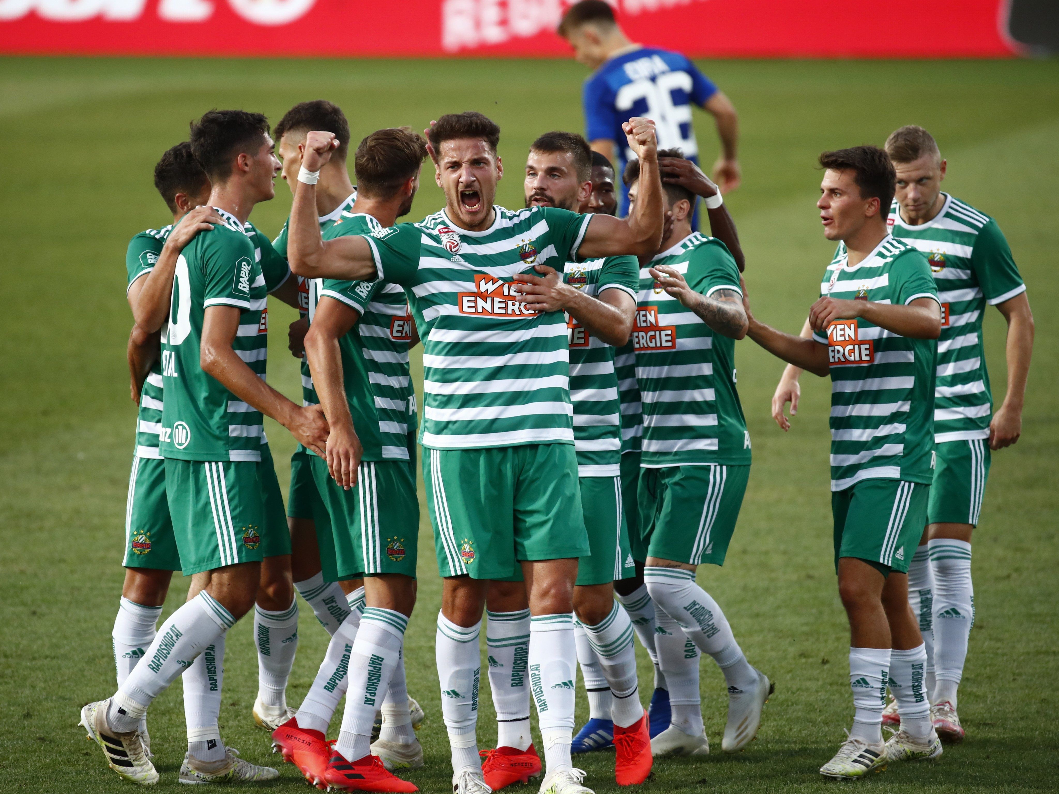 Rapid Wien besiegt Lok Zagreb mi 1:0. Rapid Wien besiegt Lok Zagreb mi 1:0.