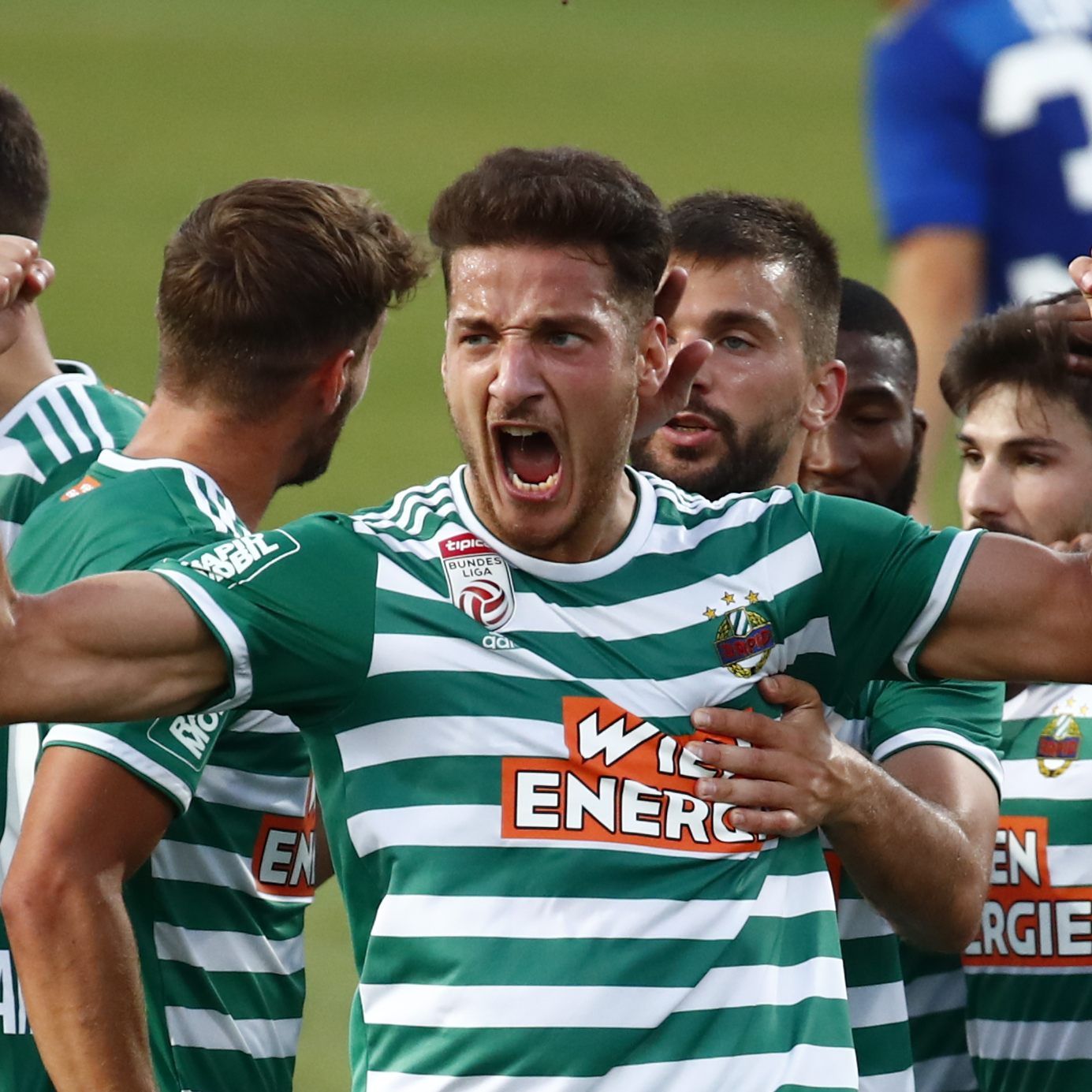 Erleichterung bei Rapid Wien nach dem Sieg über Lok Zagreb.