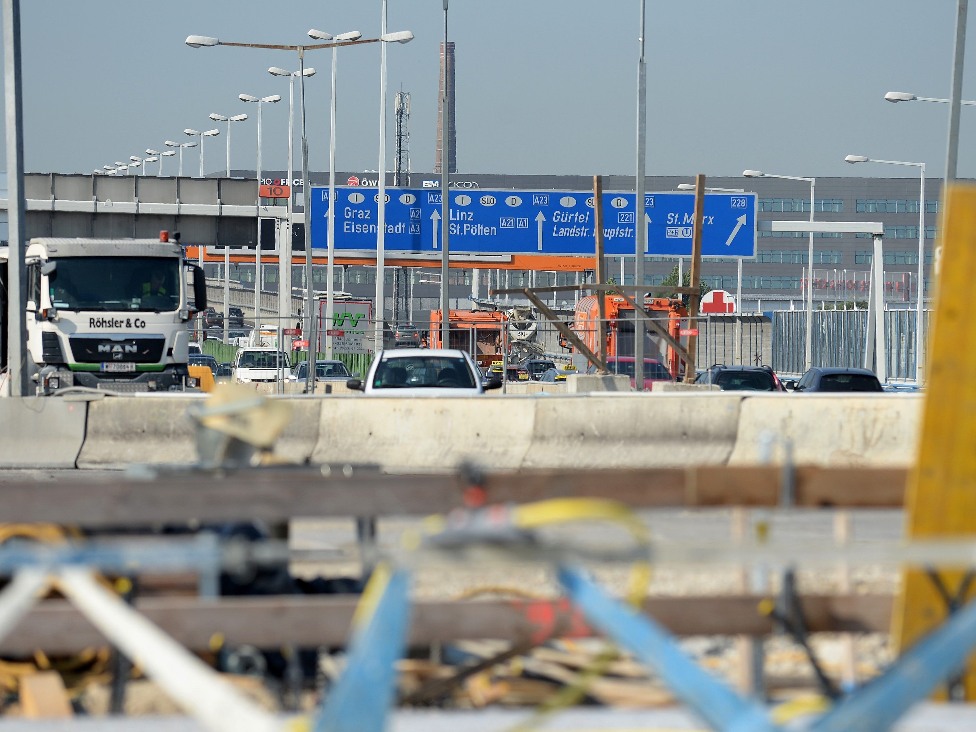 Am Wochenende werden auf der Wiener A23 wieder Staus erwartet.