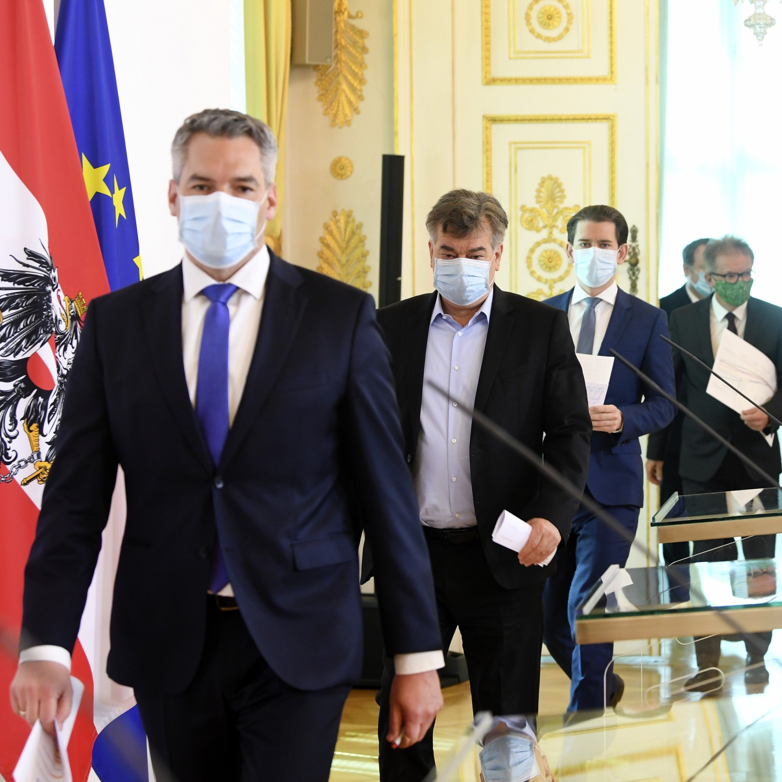 Nehammer, Kogler, Kurz, Anschober -