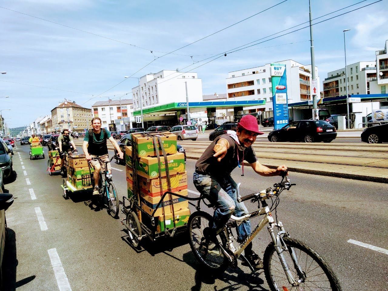 Lastenradzug auf der Pragerstraße
