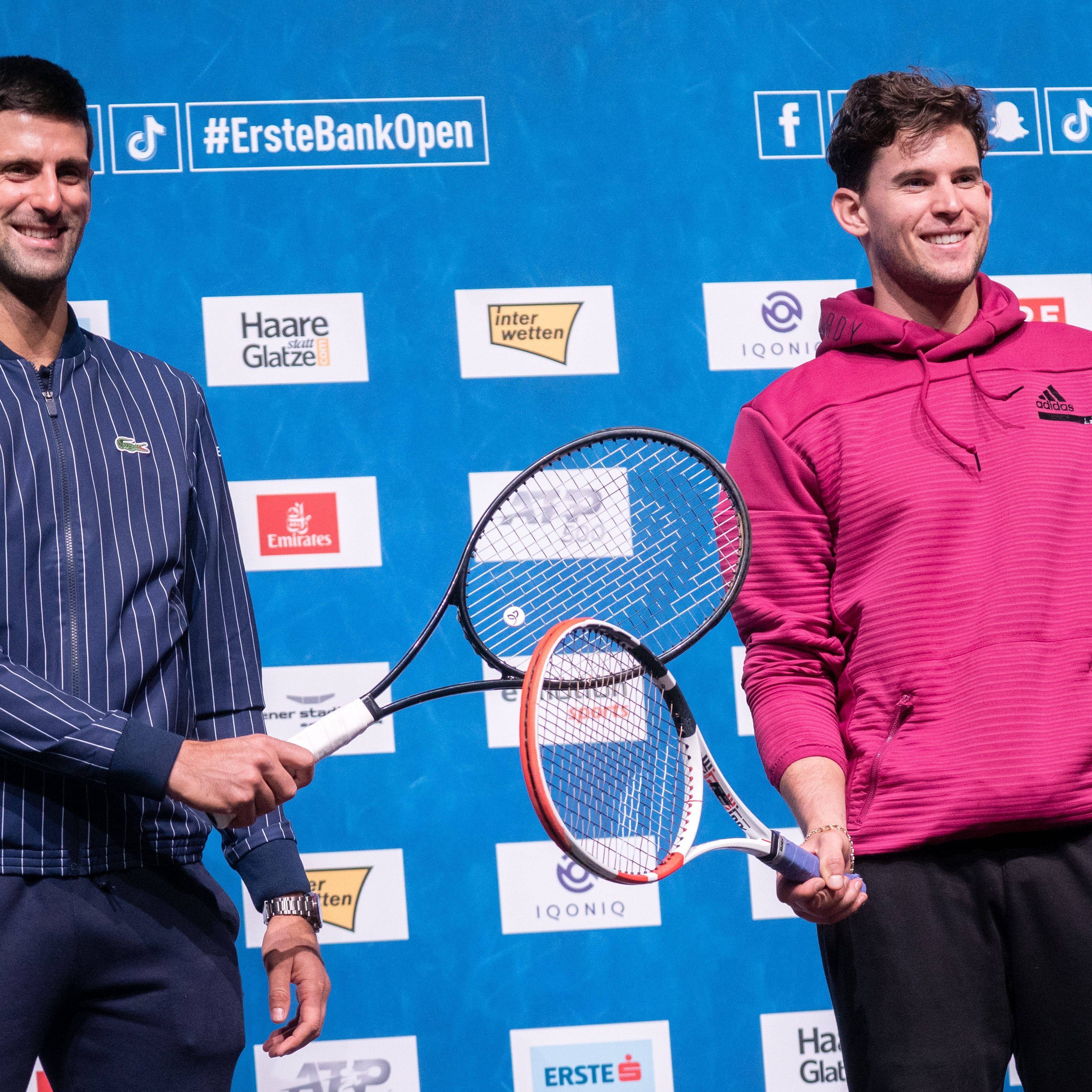 Thiem und Djokovic schlugen sich gemeinsam für das Erste Bank Open in Wien ein.