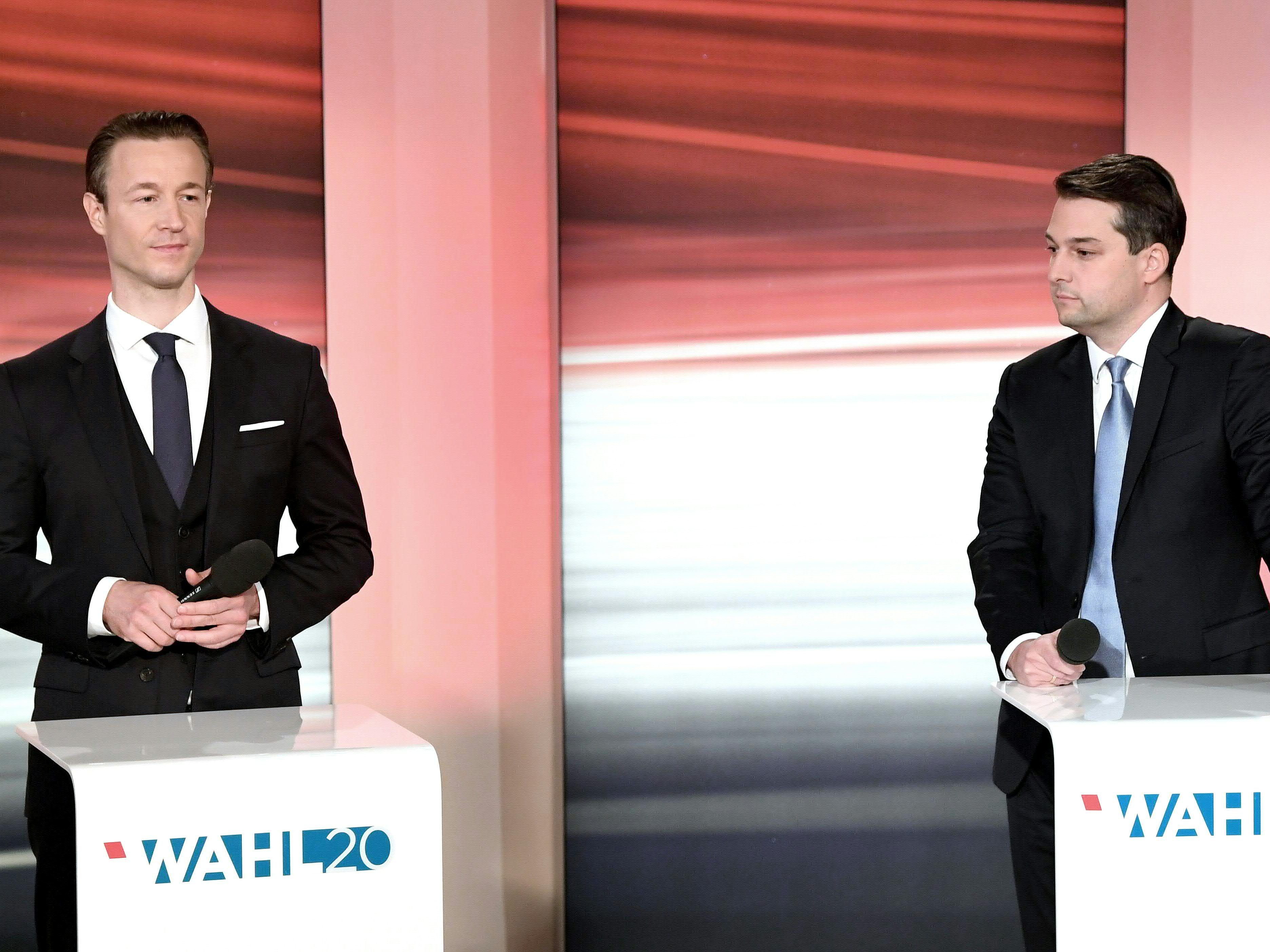 Die FPÖ mit Spitzenkandidat Dominik Nepp (r.) verzeichnete bei der Wien-Wahl zweistellige Verluste, die ÖVP unter Spitzenkandidat Gernot Blümel ein zweistelliges Plus Die FPÖ mit Spitzenkandidat Dominik Nepp (r.) verzeichnete bei der Wien-Wahl zweistellige Verluste, die ÖVP unter Spitzenkandidat Gernot Blümel ein zweistelliges Plus