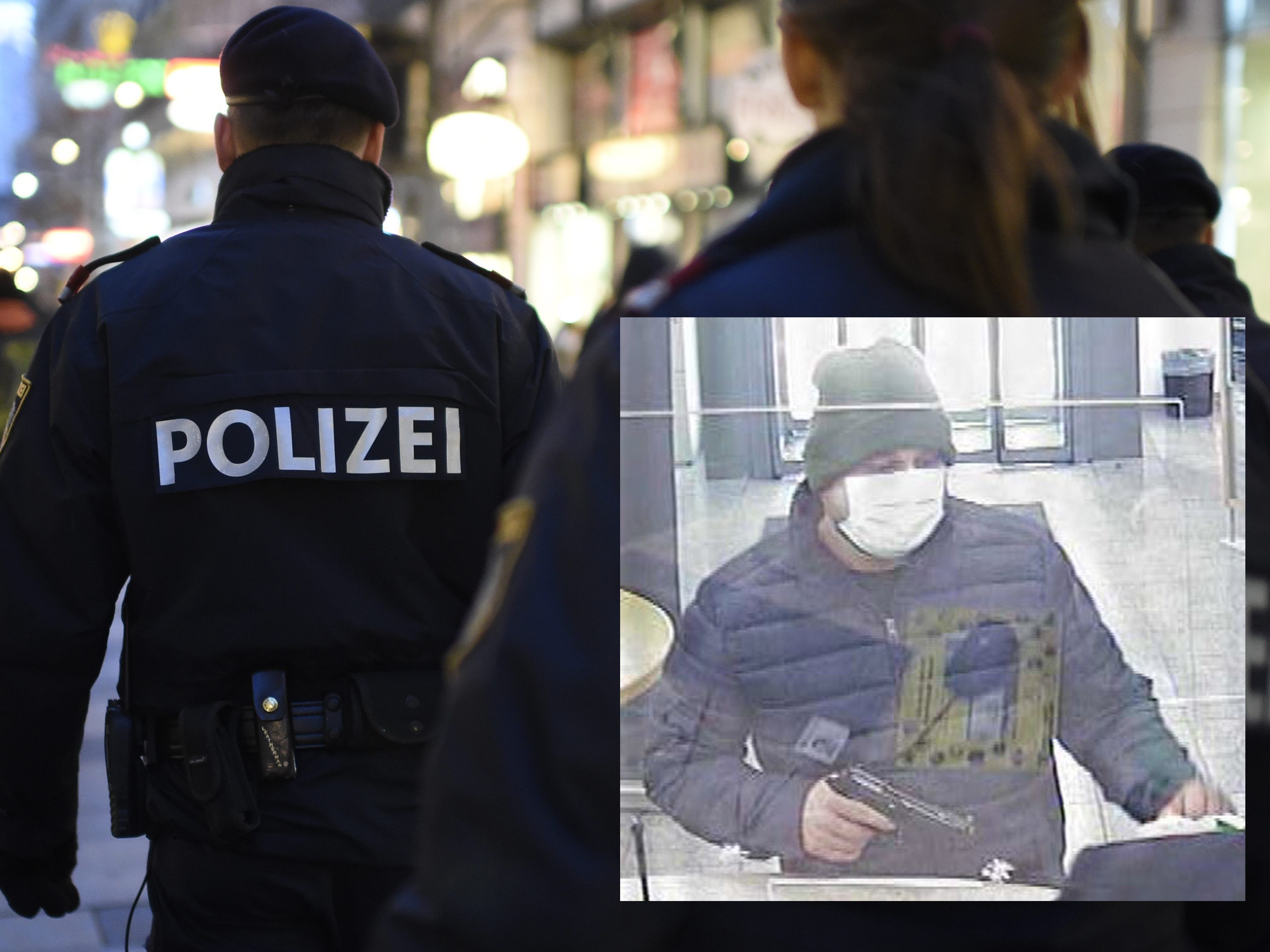Die Polizei bittet um Hinweise zu dem flüchtigen Bankräuber. Die Polizei bittet um Hinweise zu dem flüchtigen Bankräuber.