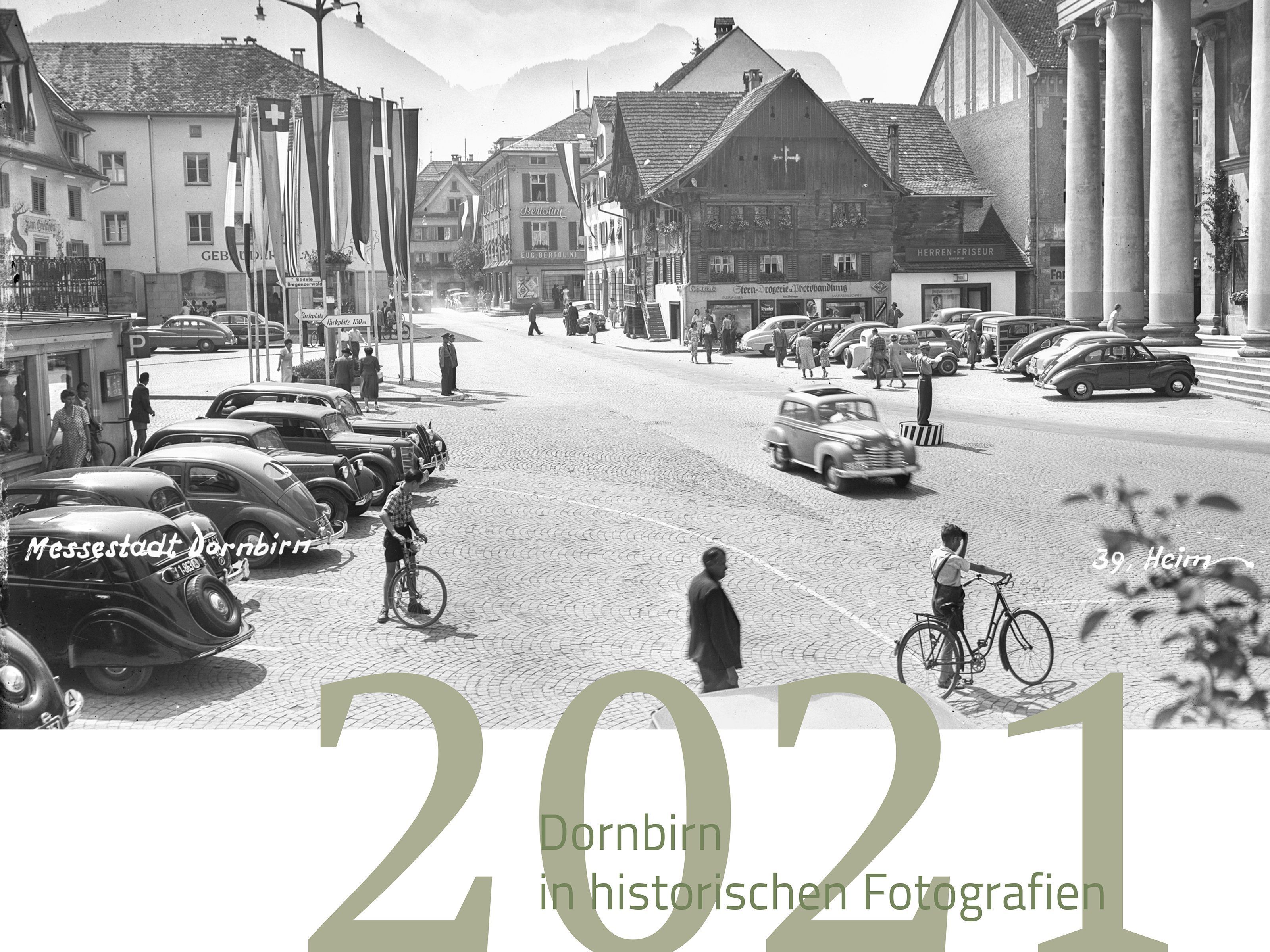 Der Dornbirner Marktplatz während der Messezeit in den 50er-Jahren.