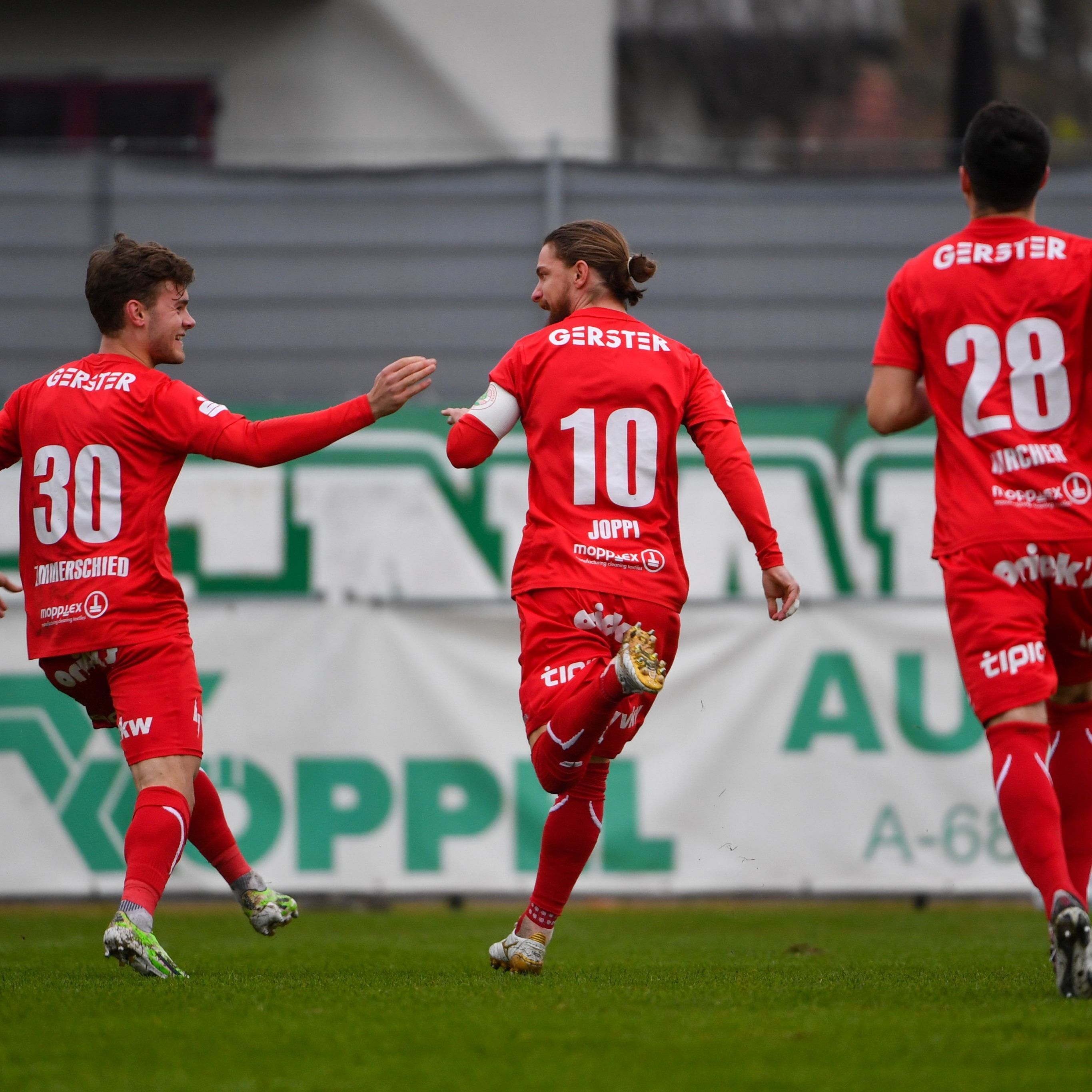 Großer Jubel herrschte bei den Dornbirnern über den heutigen Derbysieg.
