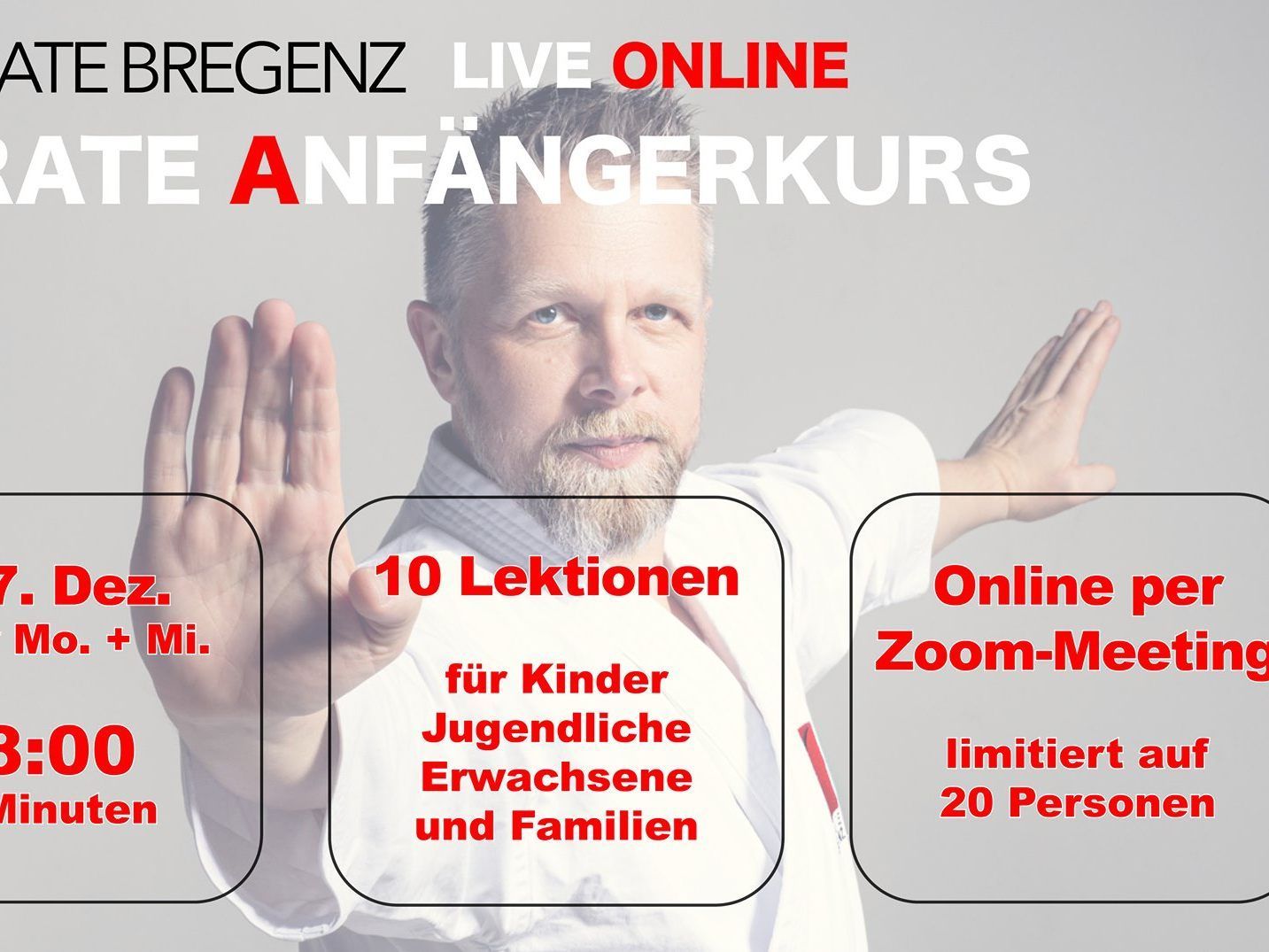 Erstmals findet ein Anfängerkurs ONLINE statt