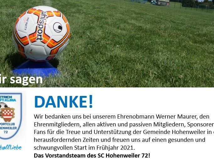 SC Hohenweiler sagt Danke