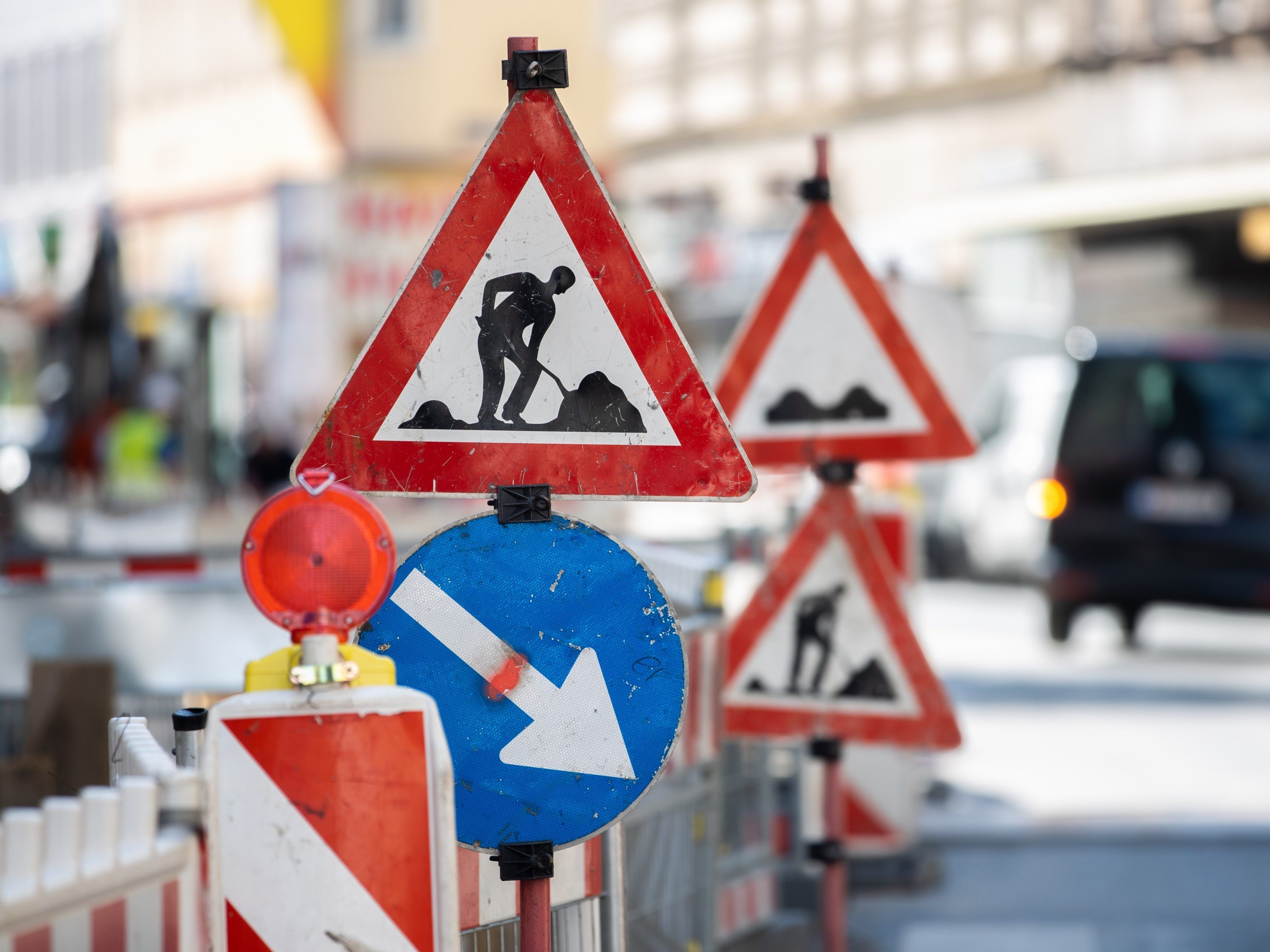 Eine Baustelle sorgt in Wien-Landstraße für Staus. Eine Baustelle sorgt in Wien-Landstraße für Staus.