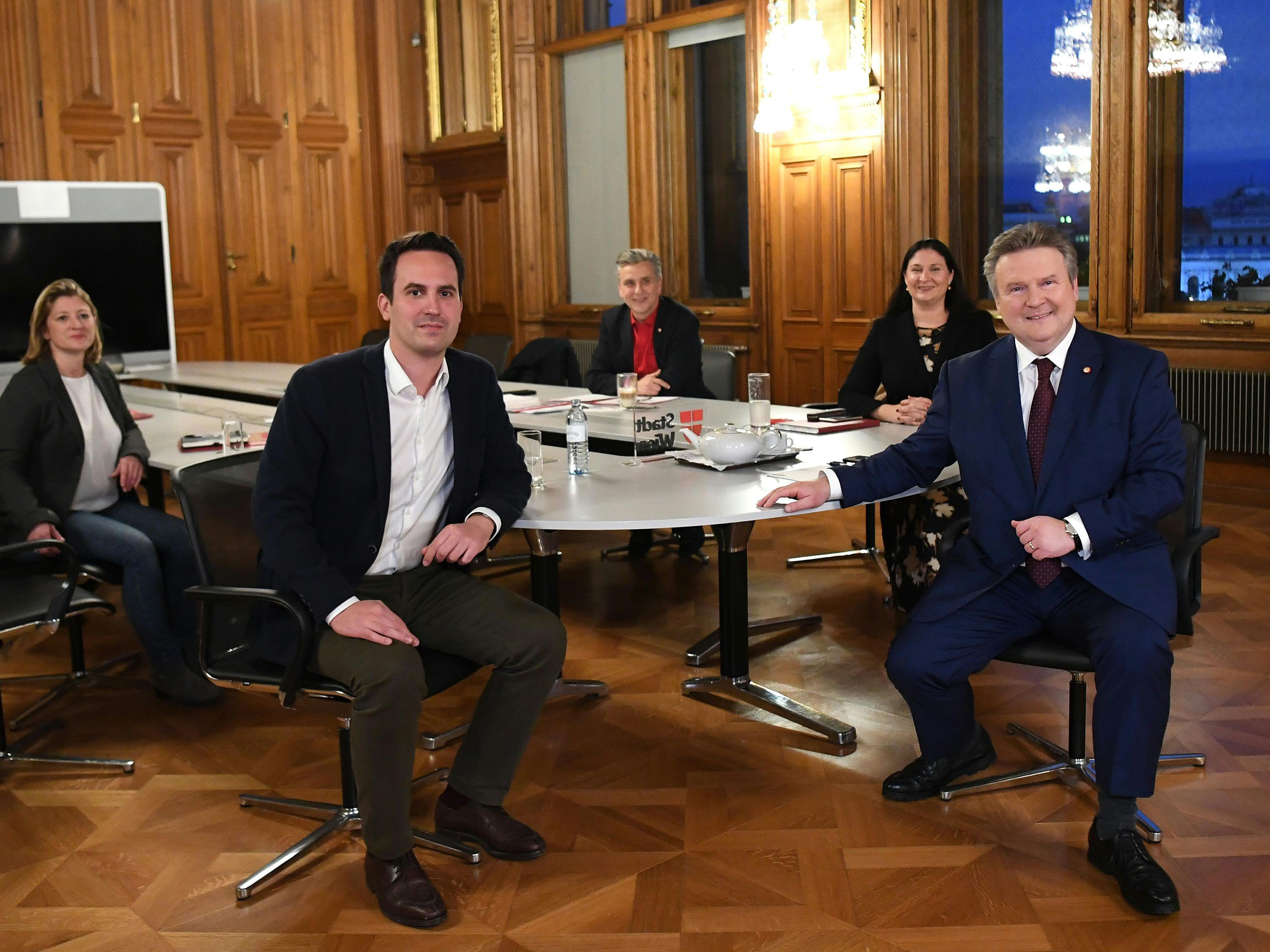 Die rot-pinke Koalition in Wien steht. Die rot-pinke Koalition in Wien steht.