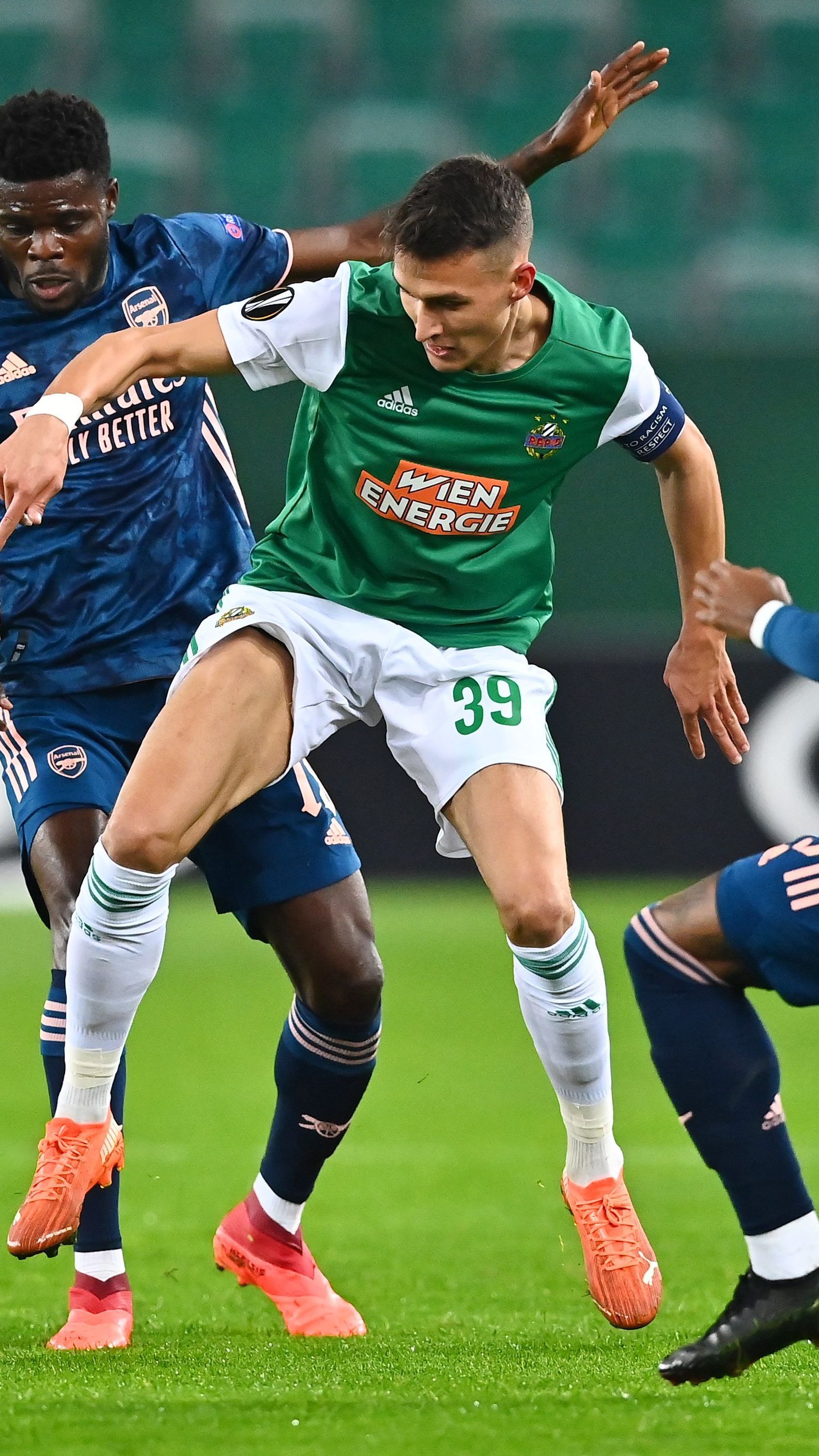 Rapid Wien hofft im EL-Duell gegen Arsenal auf Punkte.