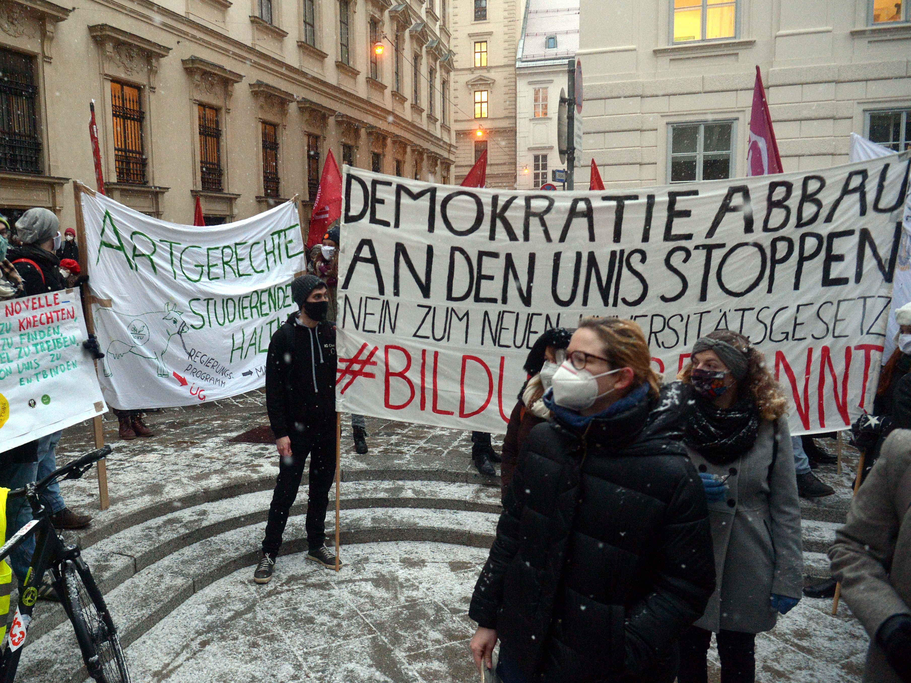 An dem Protest nahmen in Wien mehrere hundert Menschen teil.
