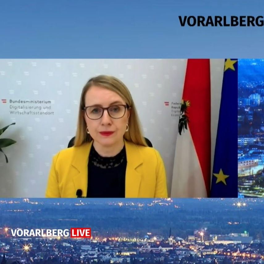 Wirtschaftsministerin Margarete Schramböck war am Dienstag zu Gast in "Vorarlberg live".