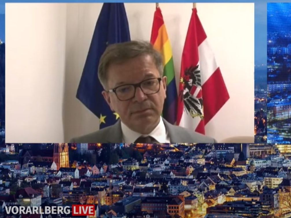 Gesundheitsminister Anschober im Gespräch mit Gerold Riedmann bei "Vorarlberg Live".