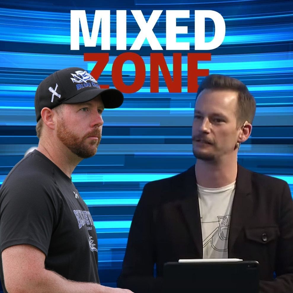 Tyler Harlow spricht als Studiogast in der MIXED ZONE über den Super Bowl am Sonntag.
