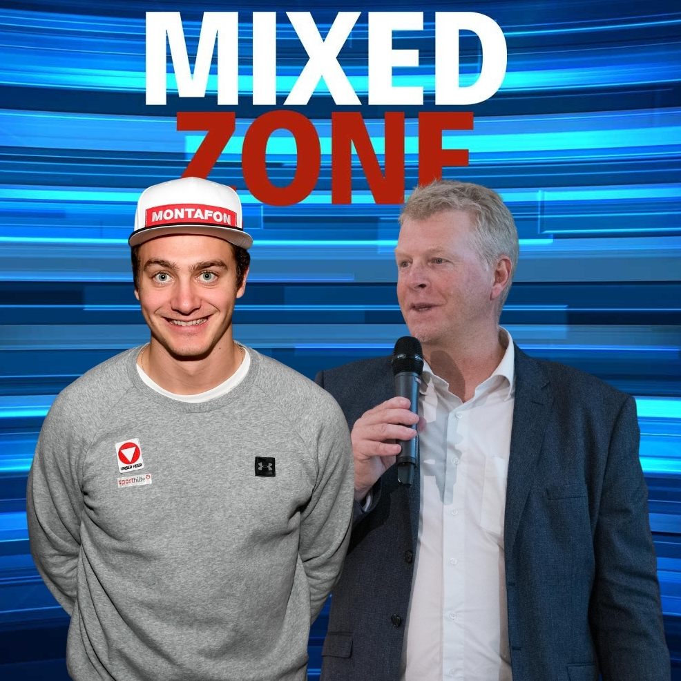Snowboarder Alessandro Hämmerle und VSV-Präsident Walter Hlebayna zu Gast in der MIXED ZONE am Donnerstag.