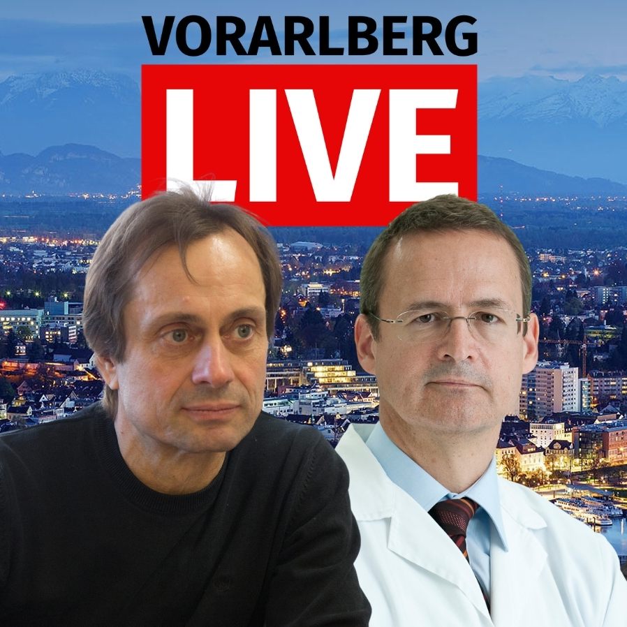 Dr. Christoph Scheffknecht (l.) und Prim. Univ.-Prof. Dr. Felix Offner (r.) bei "Vorarlberg Live".