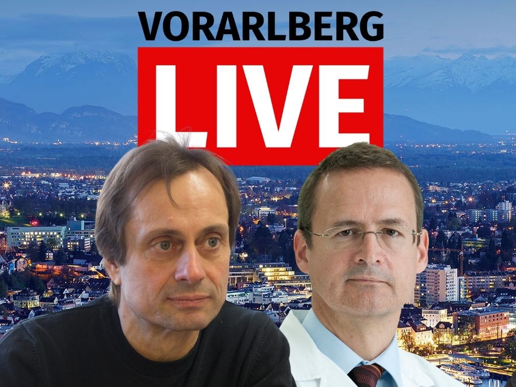 Dr. Christoph Scheffknecht (l.) und Prim. Univ.-Prof. Dr. Felix Offner (r.) bei "Vorarlberg Live".