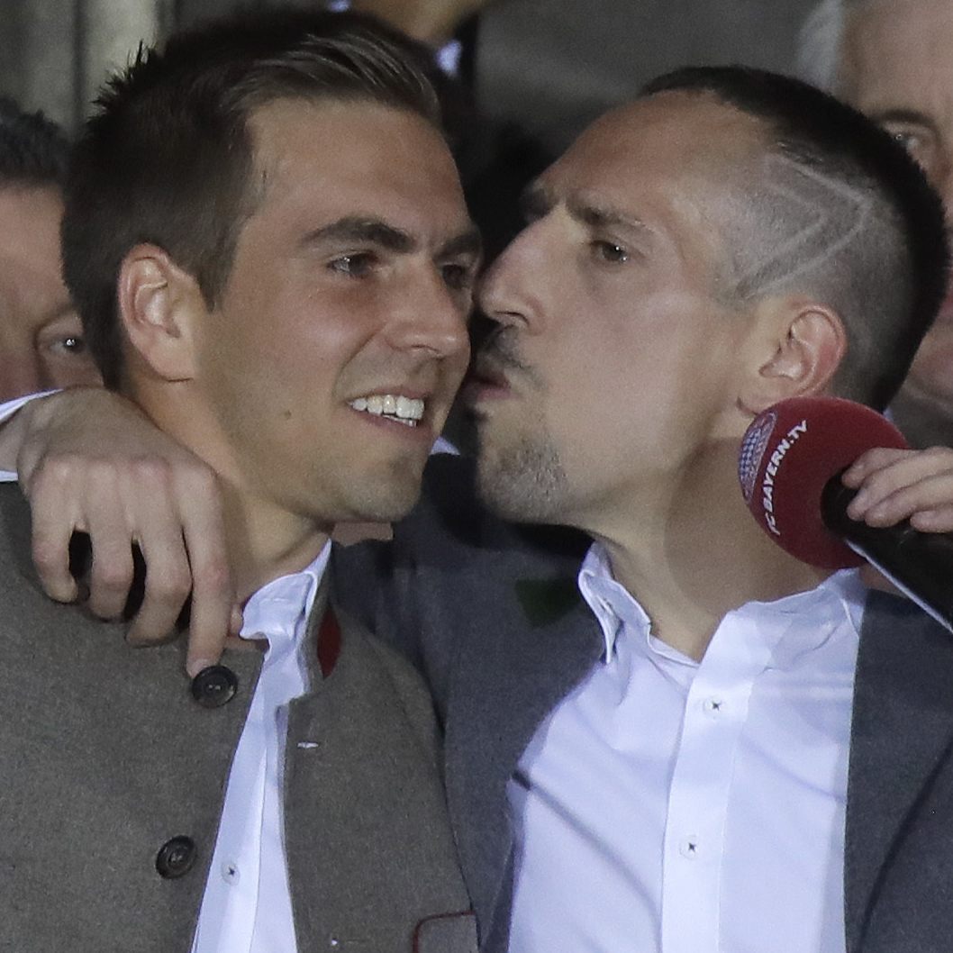 Philipp Lahm mit Franck Ribery.